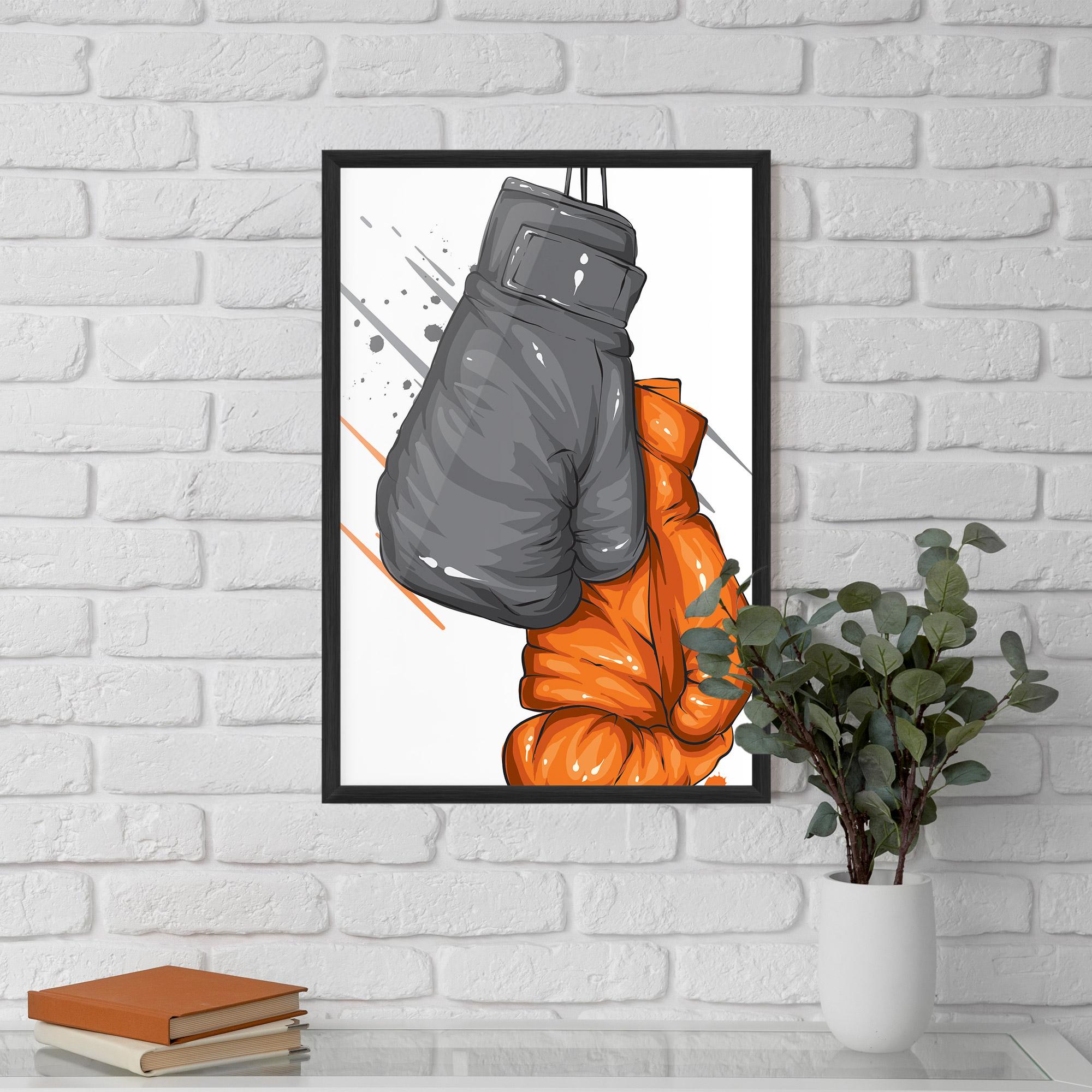 Poster Înrămat Grey Orange Glove mockup 5