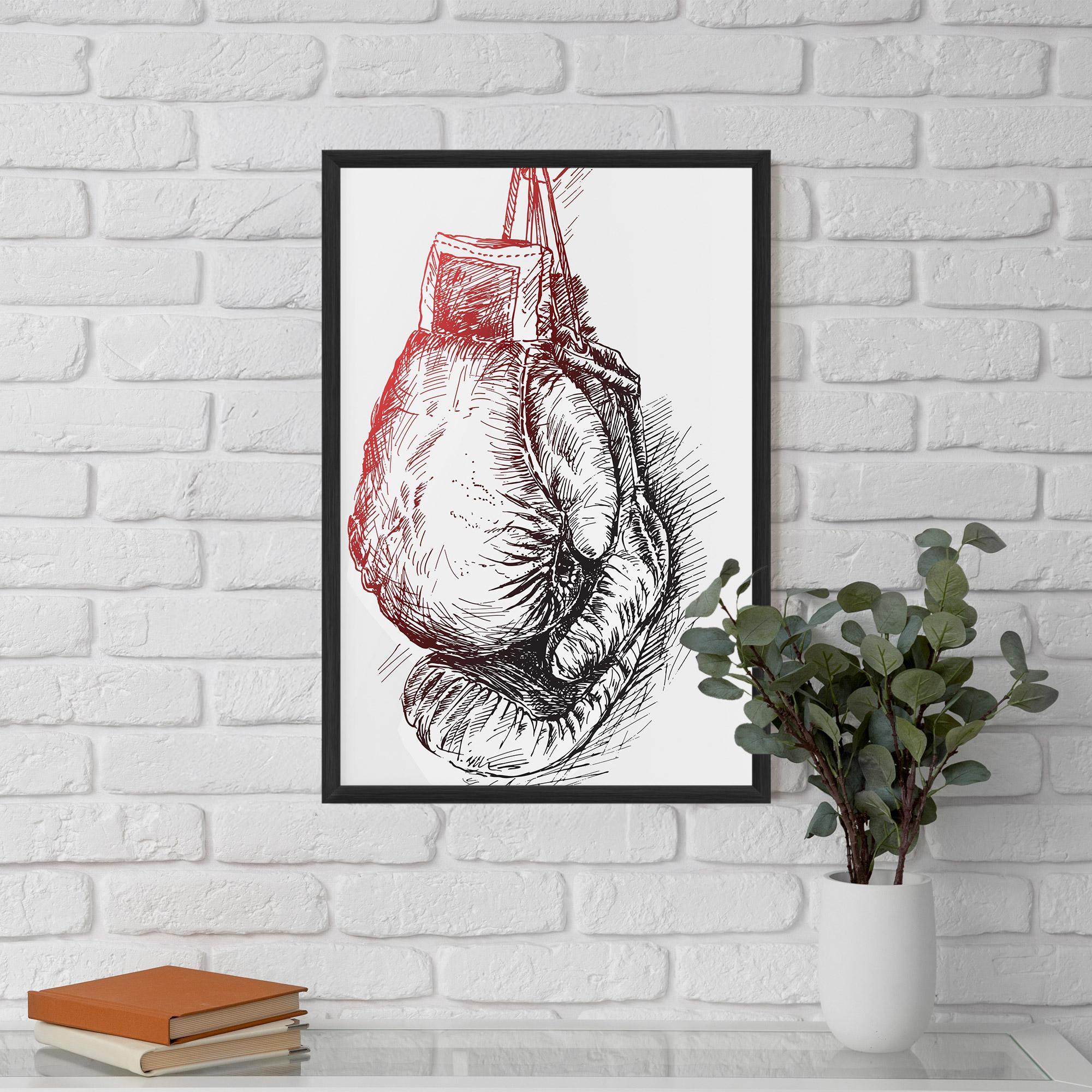 Poster Înrămat Old Boxing Gloves mockup 5