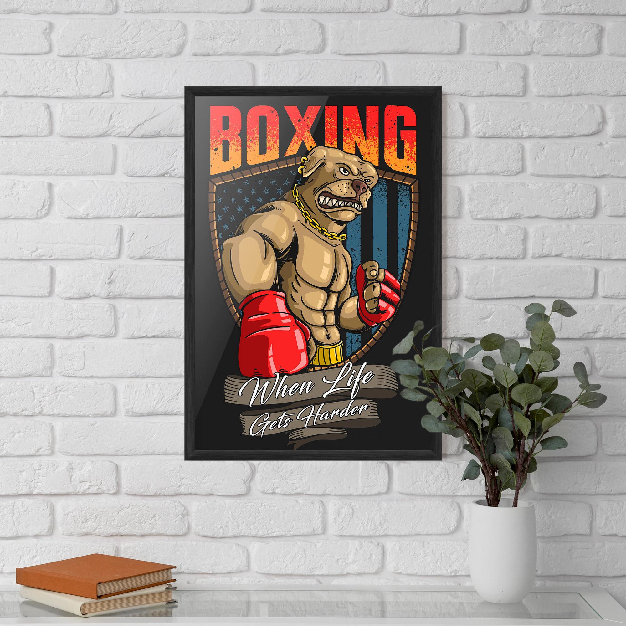 Poster Înrămat Pitbull Boxer mockup 5
