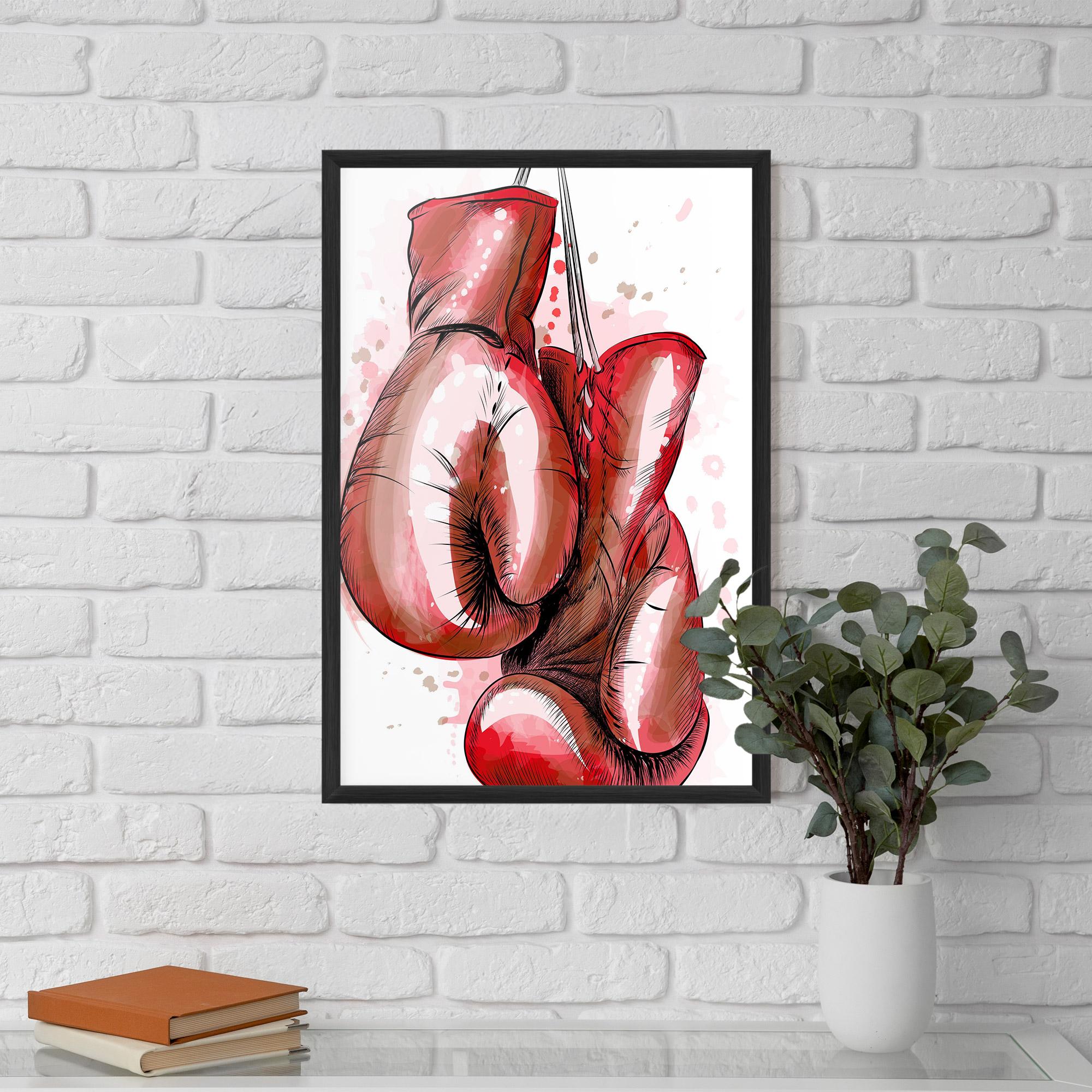 Poster Înrămat Red Painted Gloves mockup 5