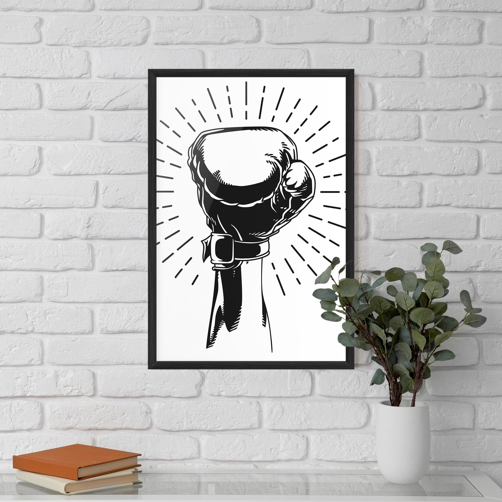 Poster Înrămat White Hand Boxing mockup 5