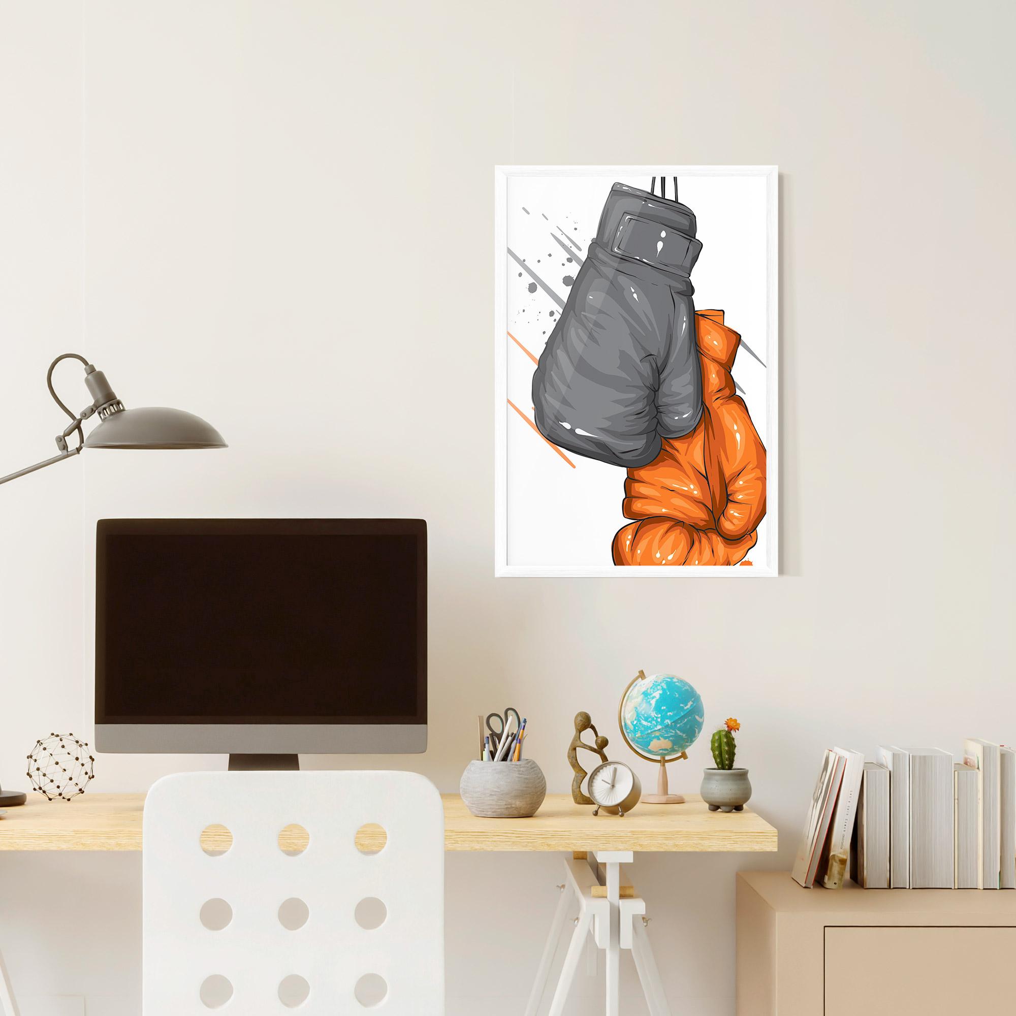 Poster Înrămat Grey Orange Glove mockup 6