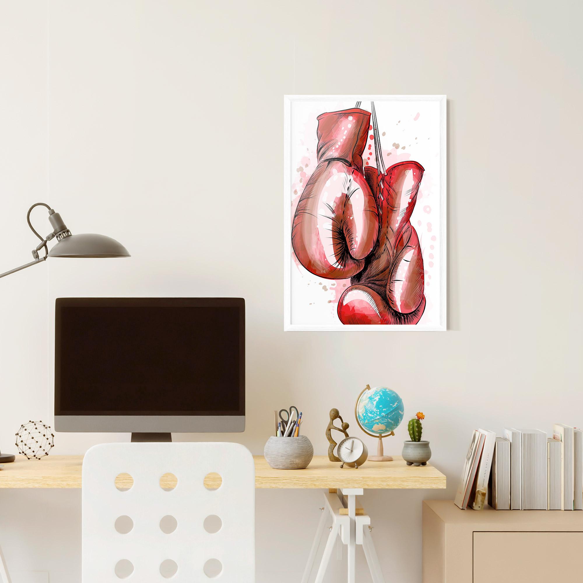 Poster Înrămat Red Painted Gloves mockup 6