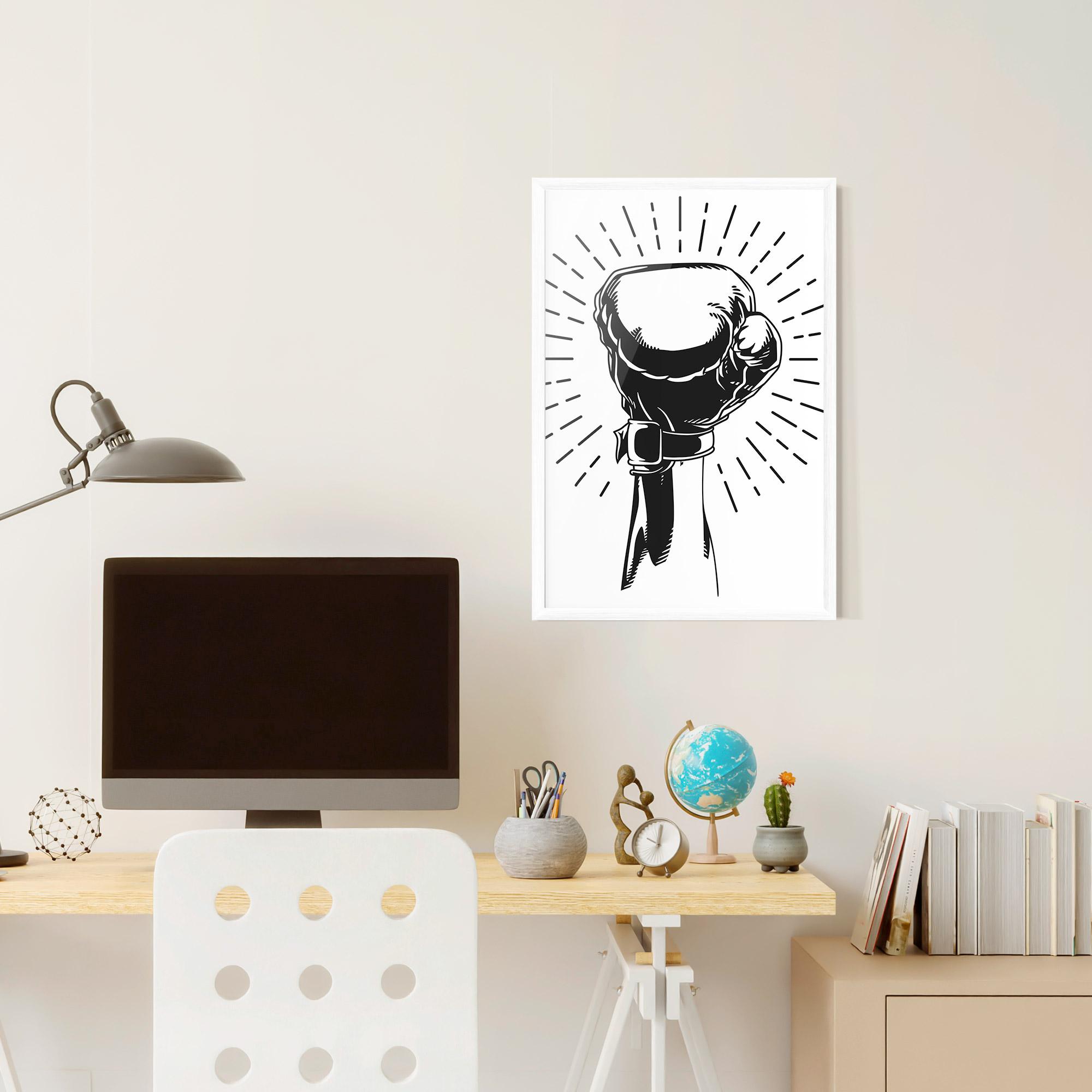 Poster Înrămat White Hand Boxing mockup 6