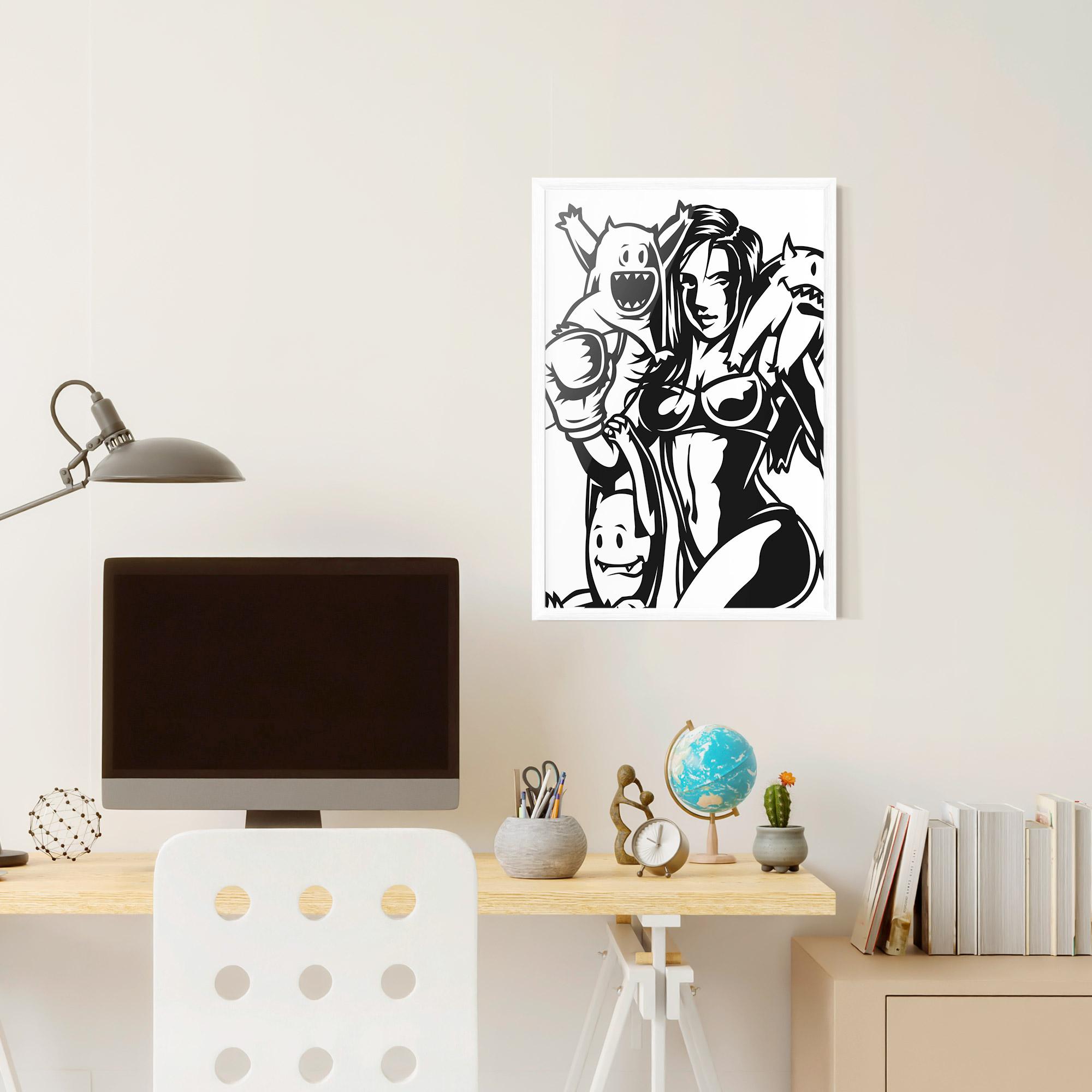 Poster Înrămat Woman Boxing mockup 6