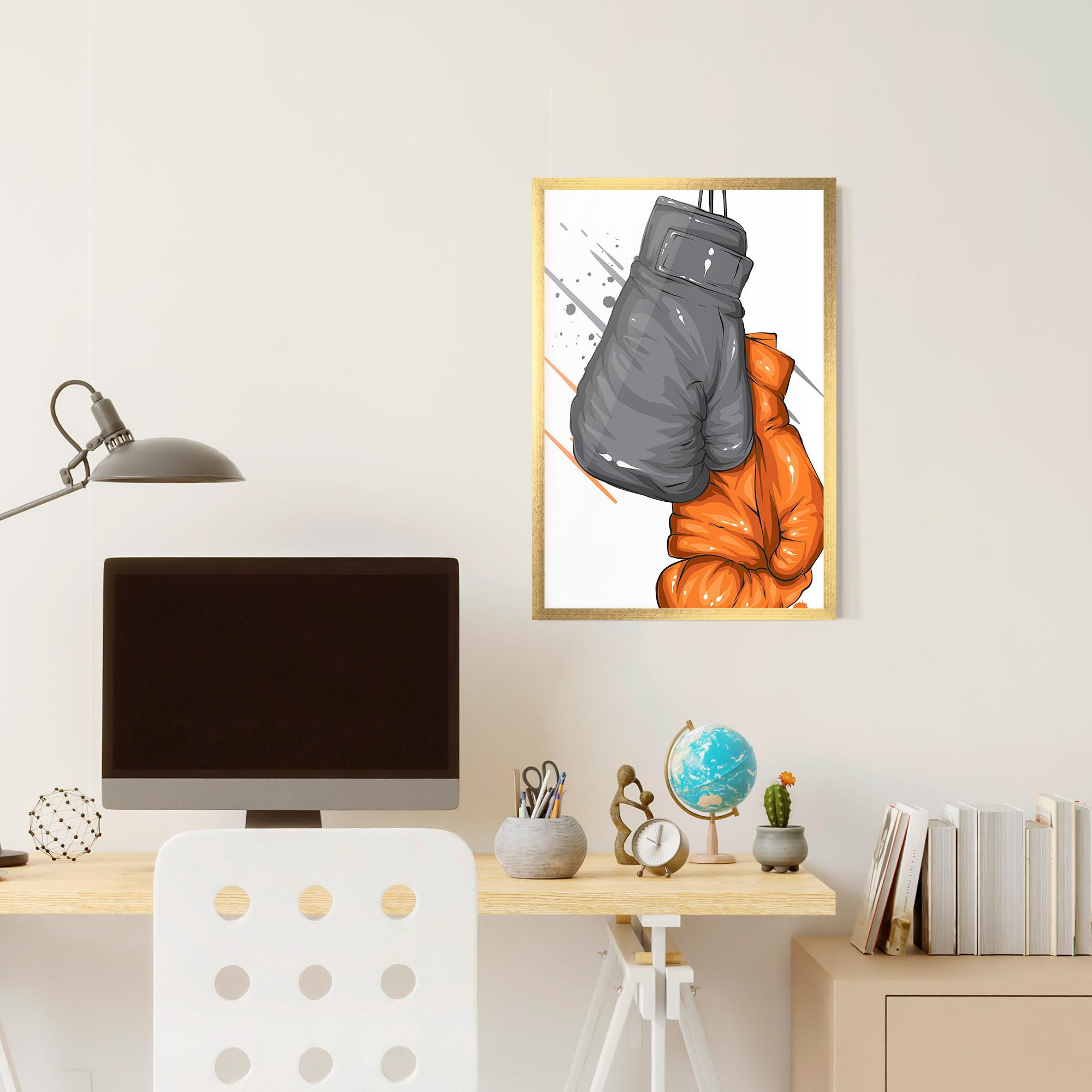 Poster Înrămat Grey Orange Glove mockup 6