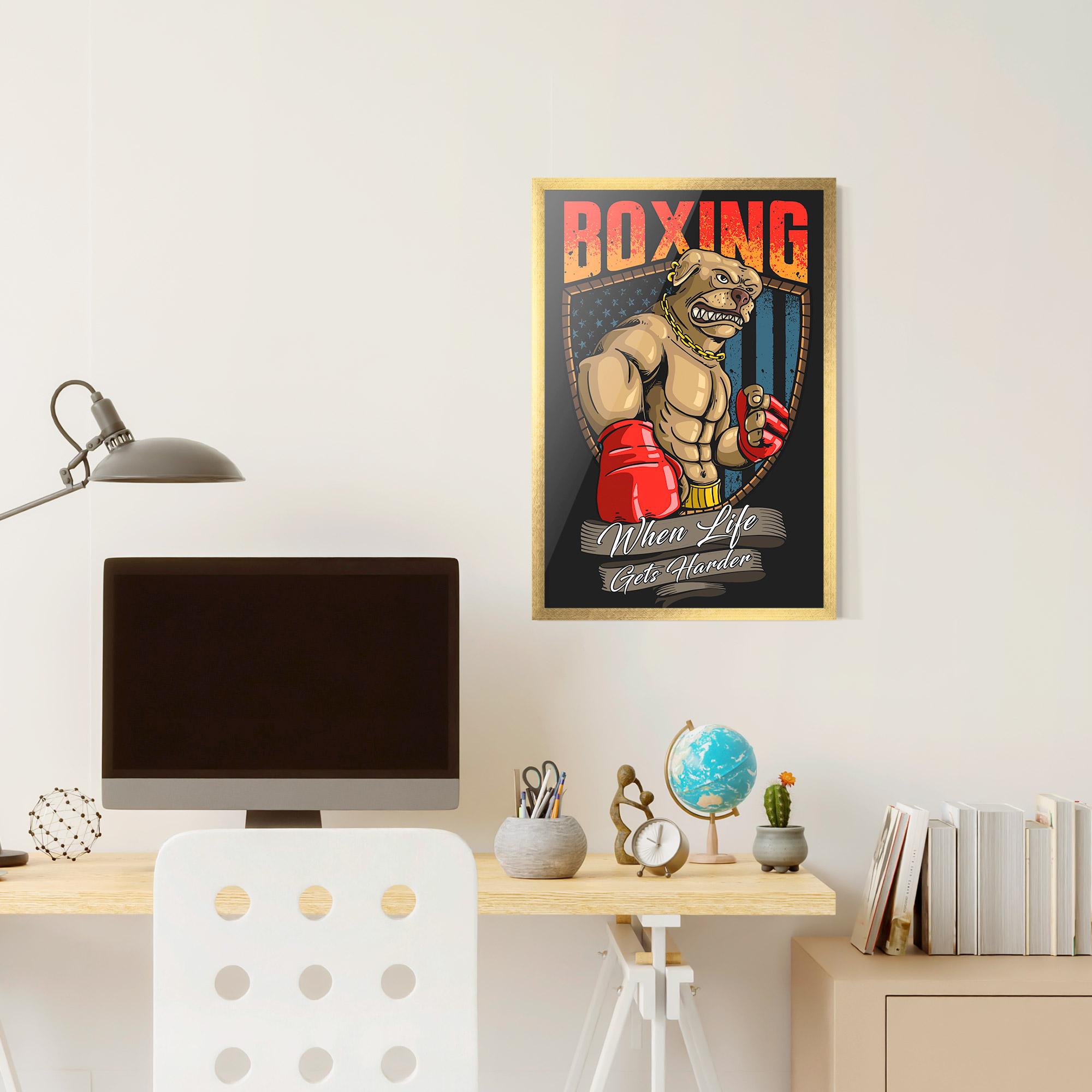 Poster Înrămat Pitbull Boxer mockup 6