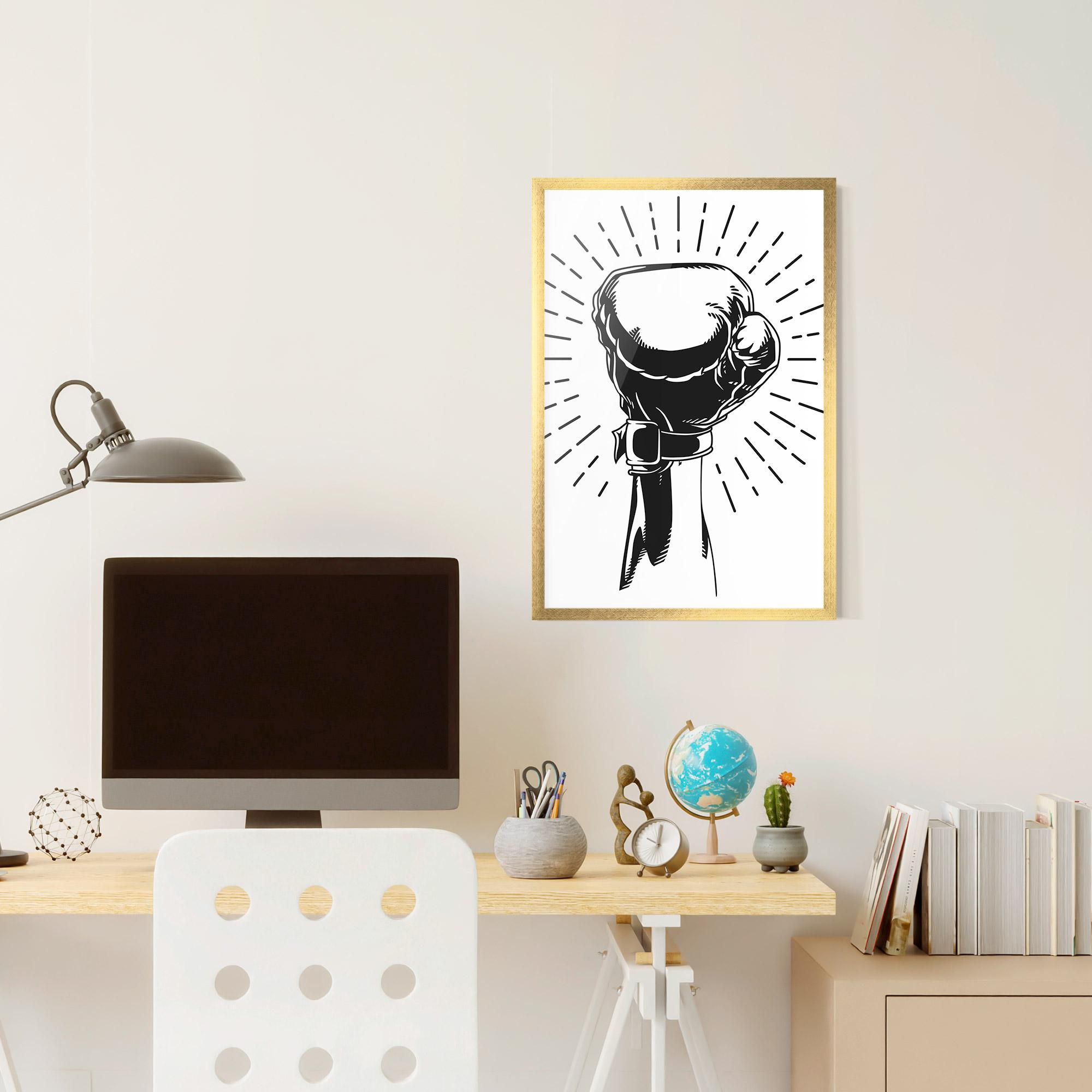Poster Înrămat White Hand Boxing mockup 6