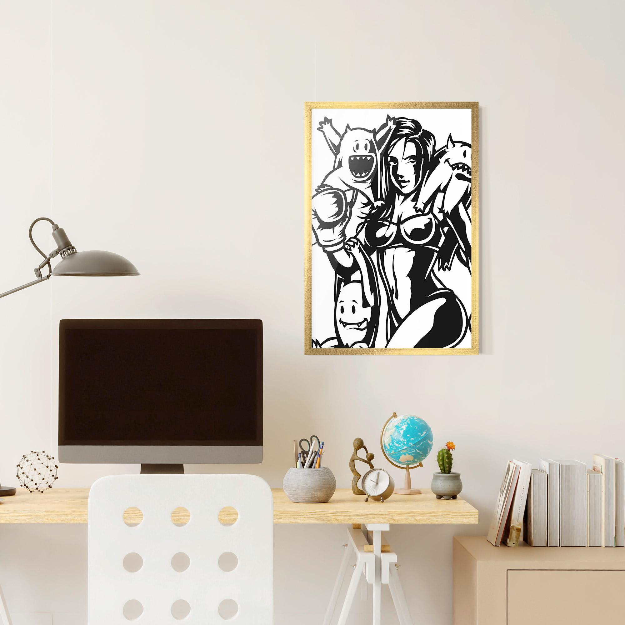 Poster Înrămat Woman Boxing mockup 6