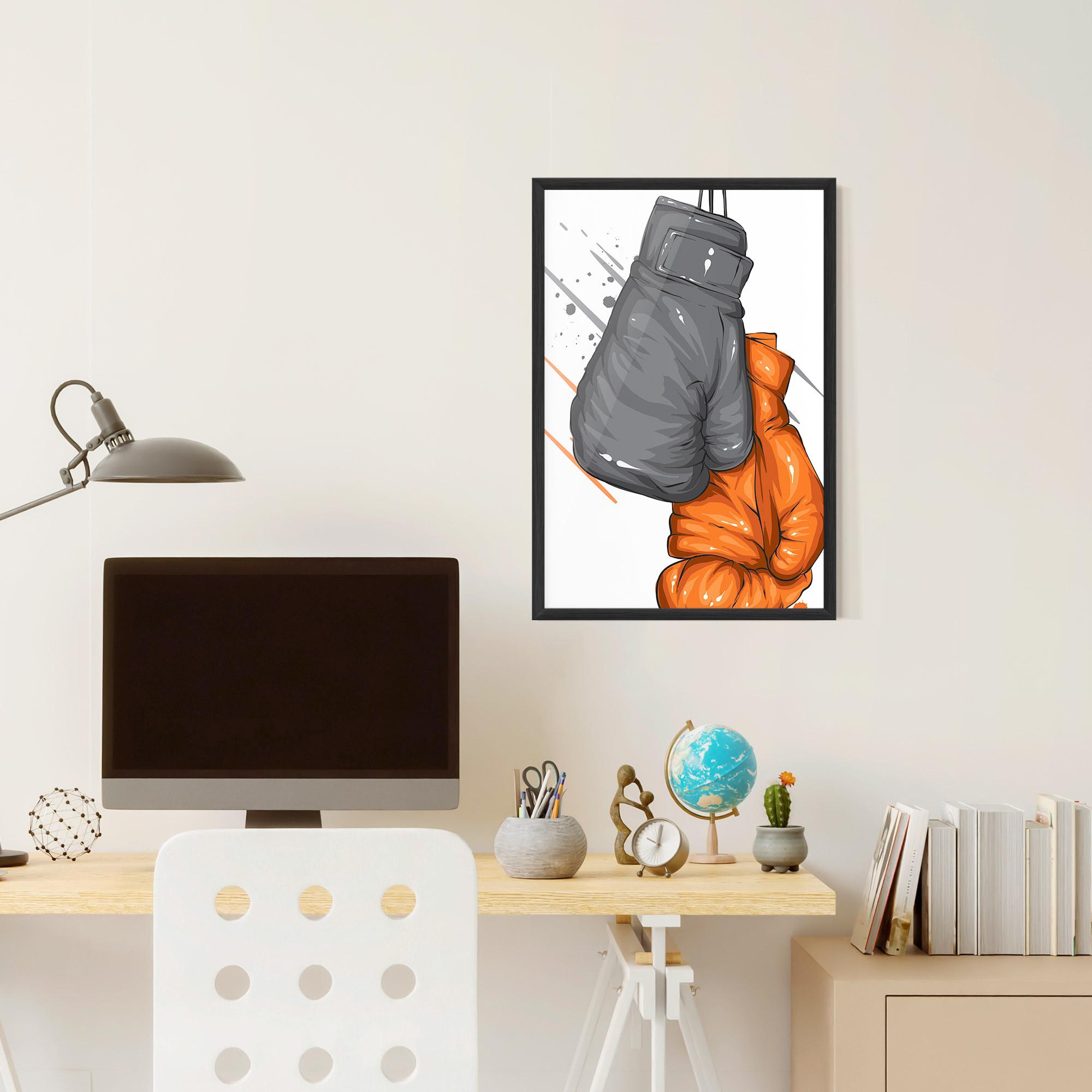 Poster Înrămat Grey Orange Glove mockup 6