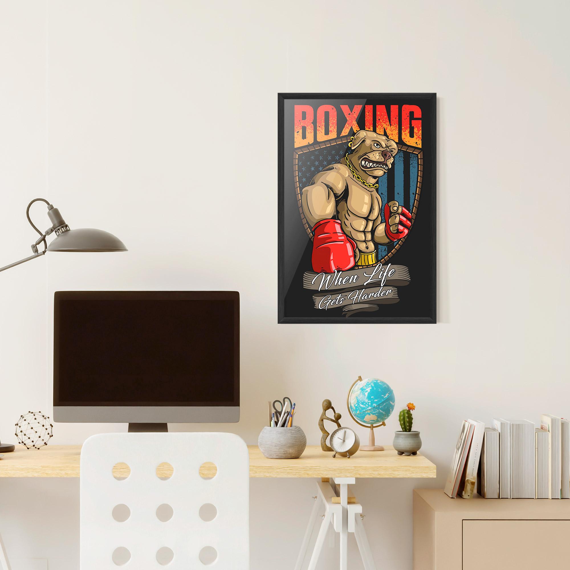 Poster Înrămat Pitbull Boxer mockup 6
