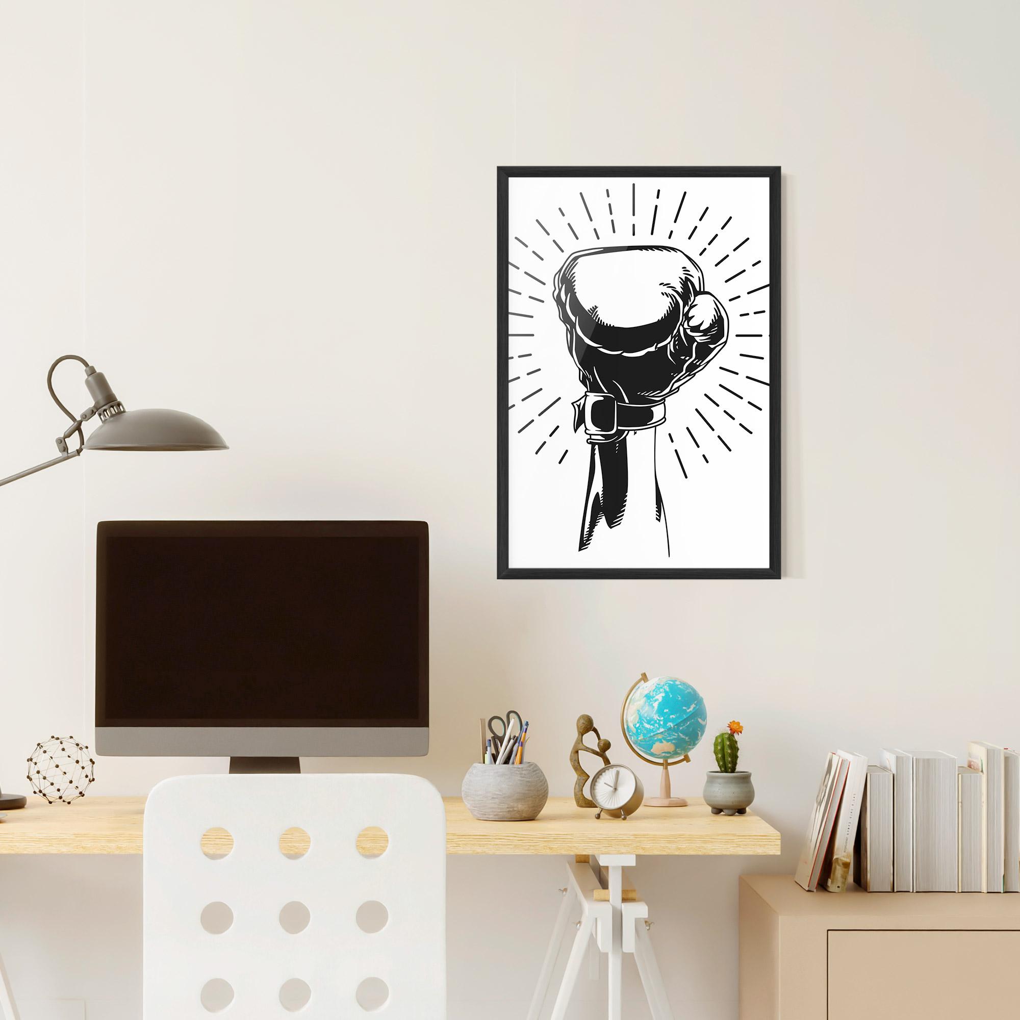 Poster Înrămat White Hand Boxing mockup 6