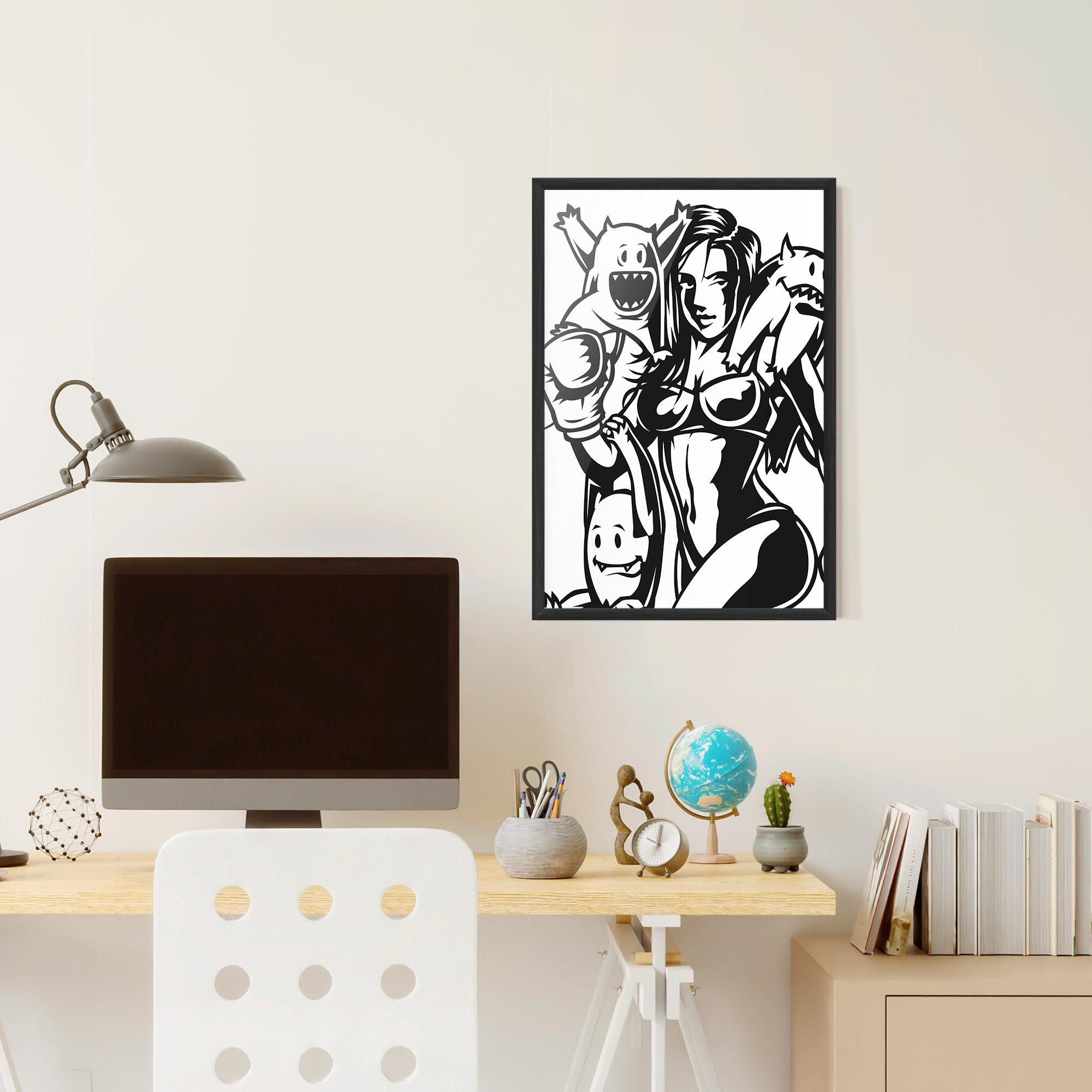 Poster Înrămat Woman Boxing mockup 6