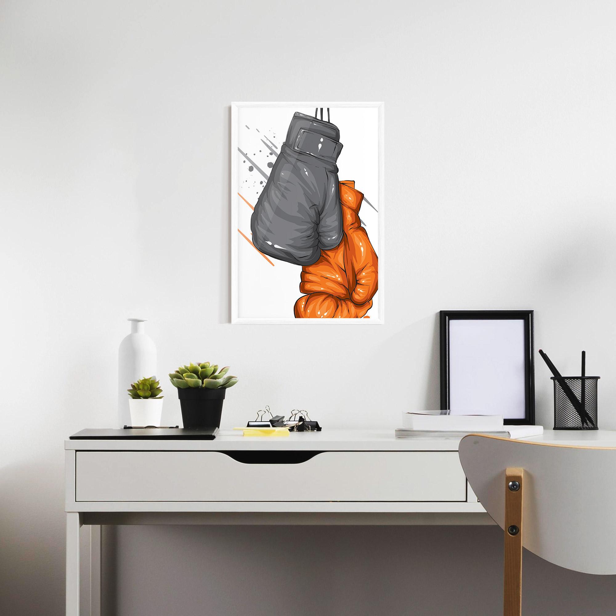 Poster Înrămat Grey Orange Glove mockup 7