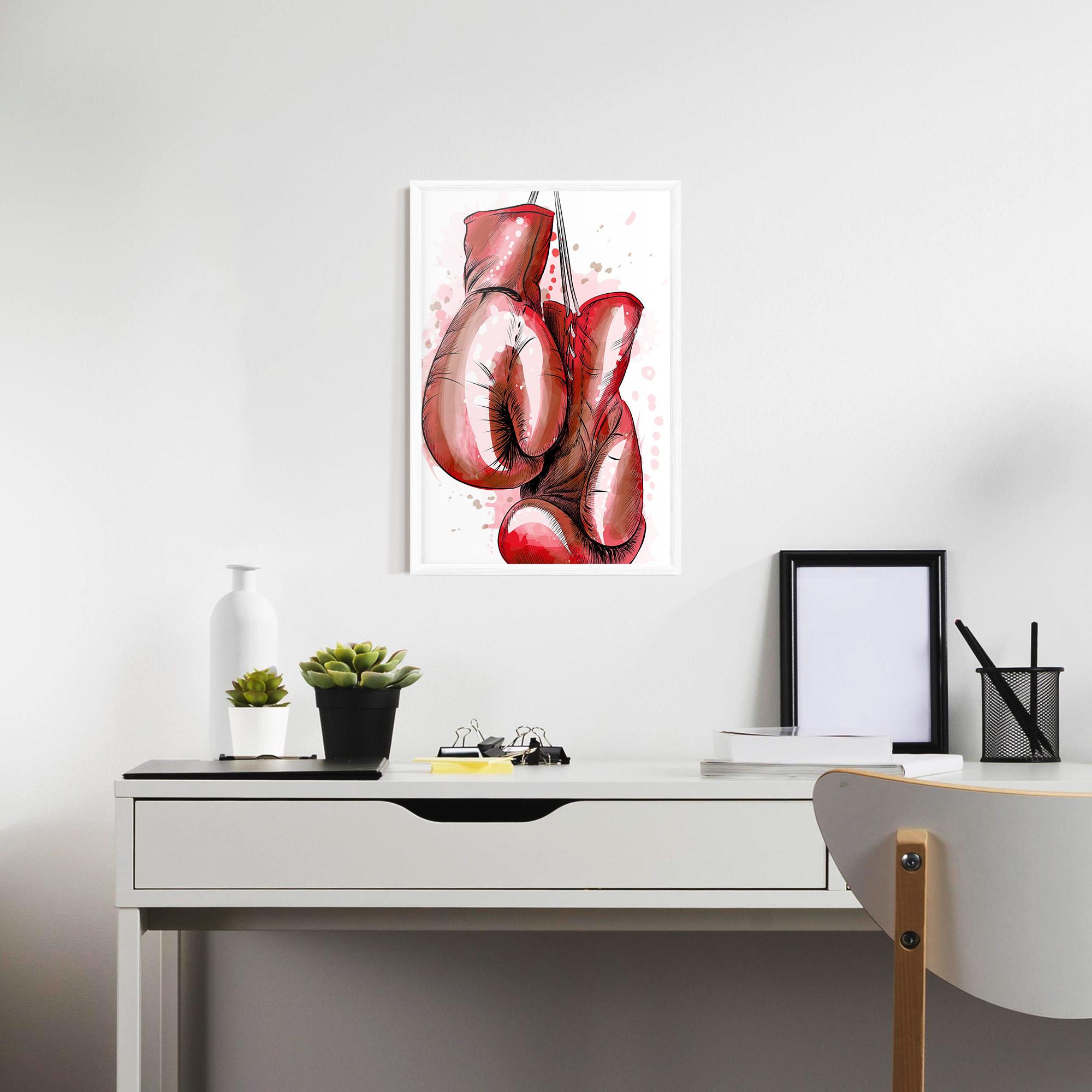 Poster Înrămat Red Painted Gloves mockup 7