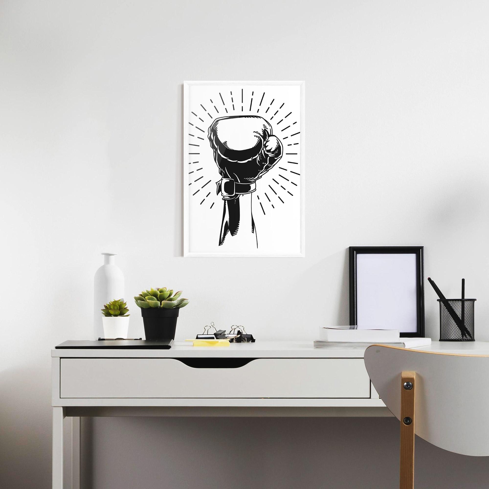 Poster Înrămat White Hand Boxing mockup 7
