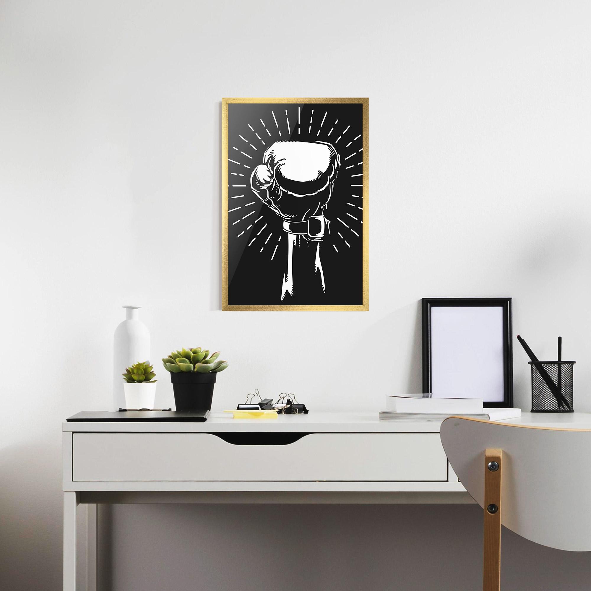 Poster Înrămat Grey Hand Boxing mockup 7