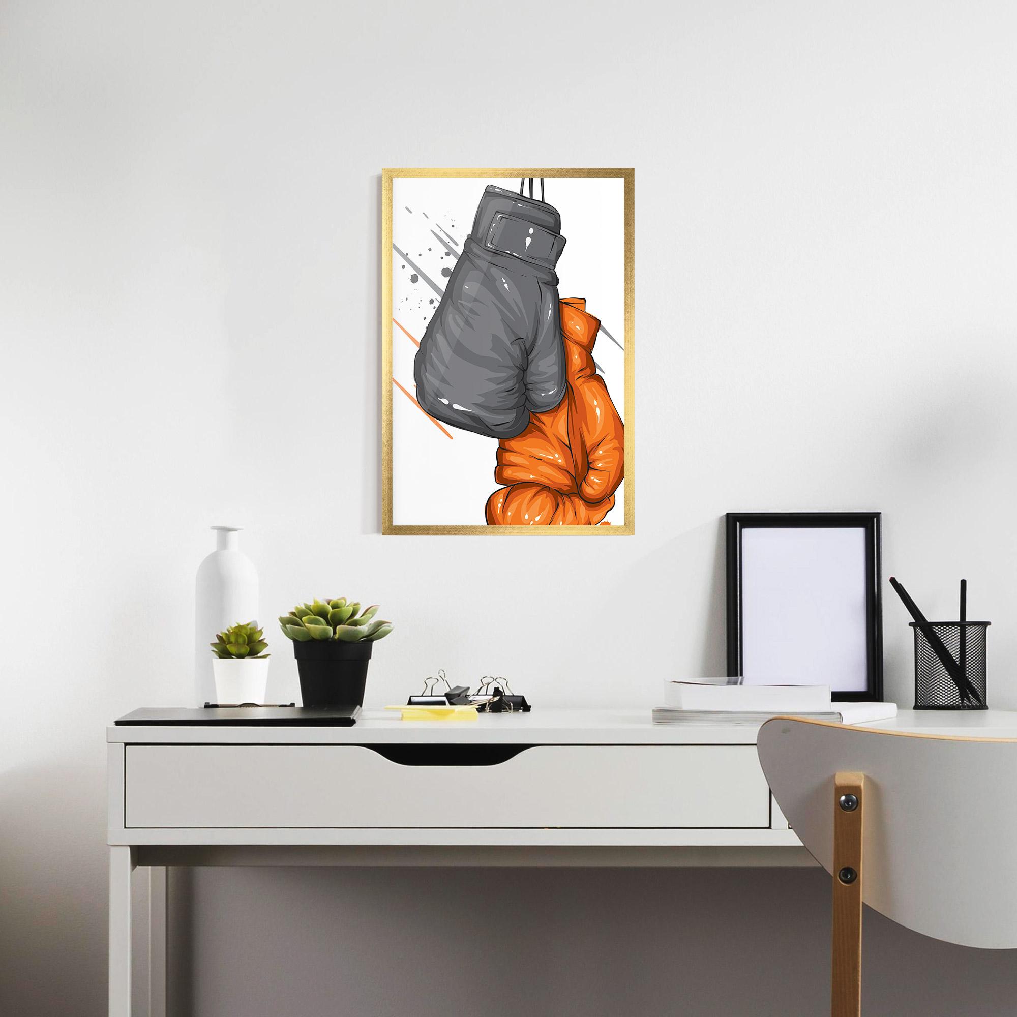 Poster Înrămat Grey Orange Glove mockup 7
