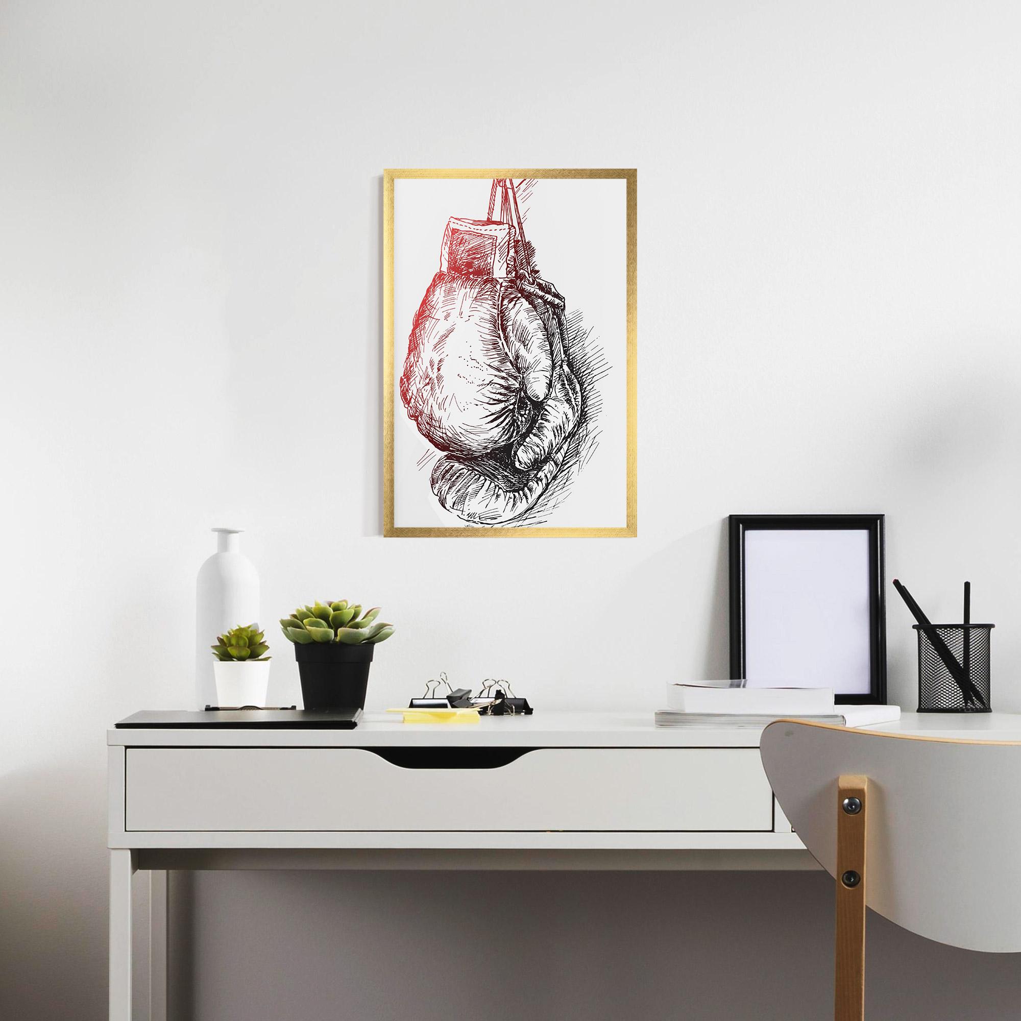 Poster Înrămat Old Boxing Gloves mockup 7