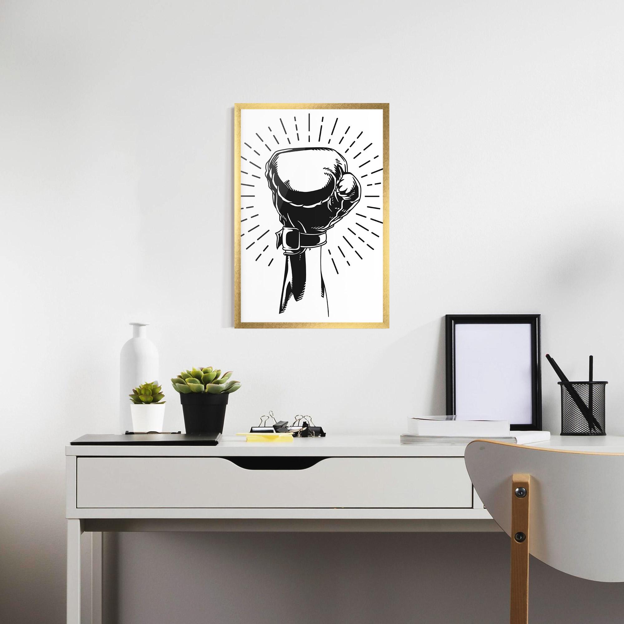 Poster Înrămat White Hand Boxing mockup 7