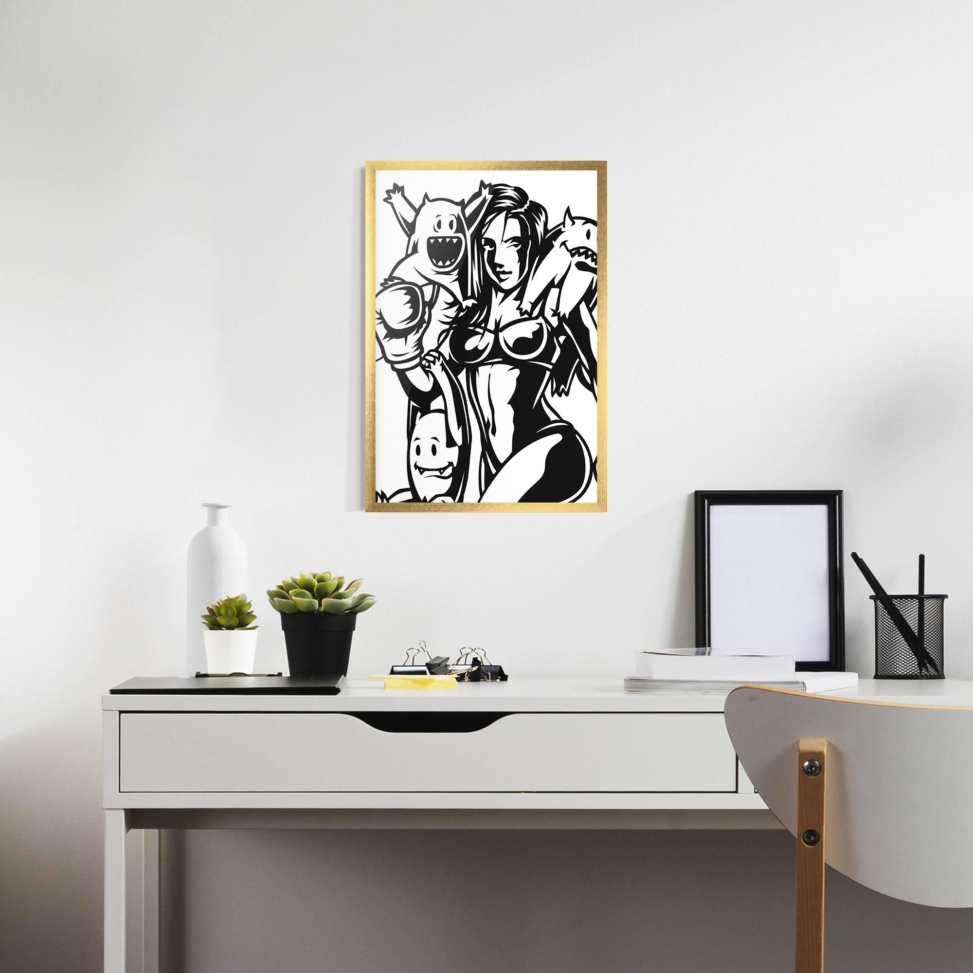 Poster Înrămat Woman Boxing mockup 7