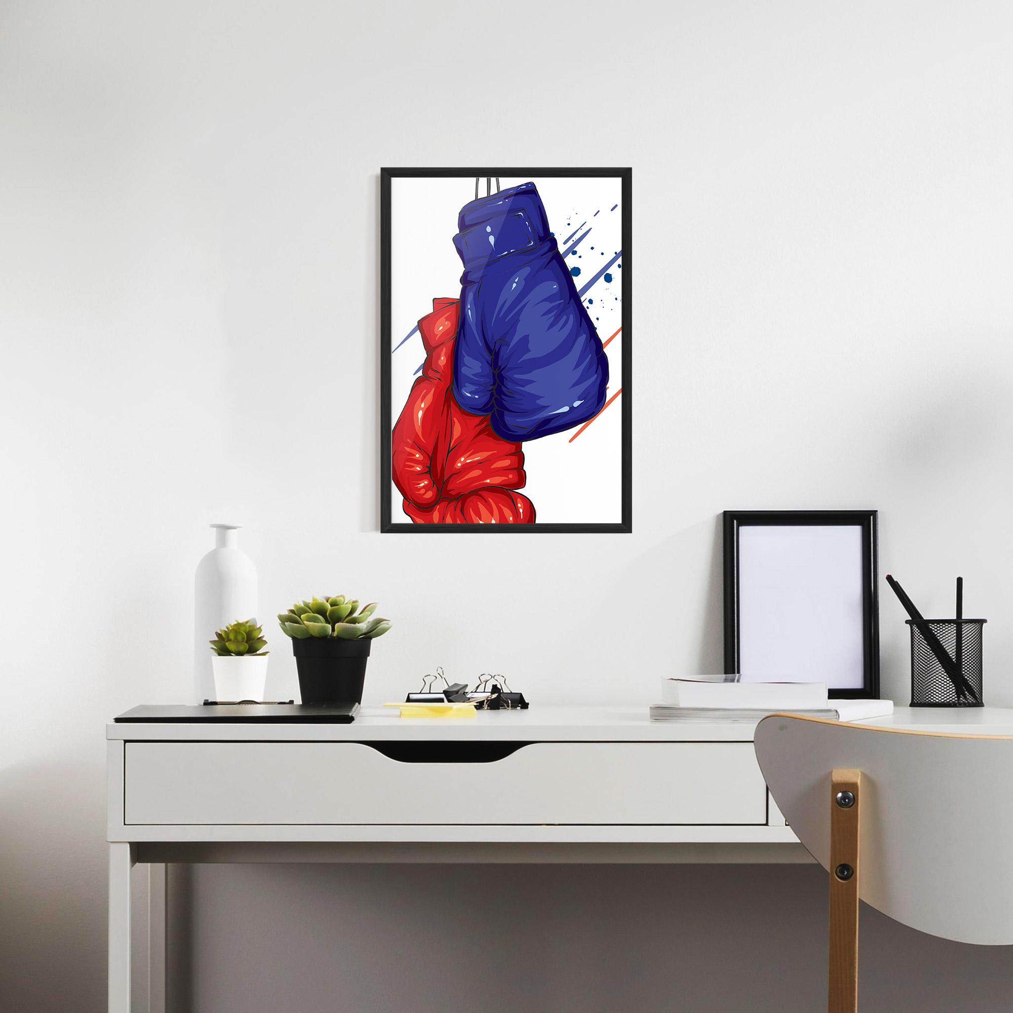 Poster Înrămat Blue Red Gloves mockup 7