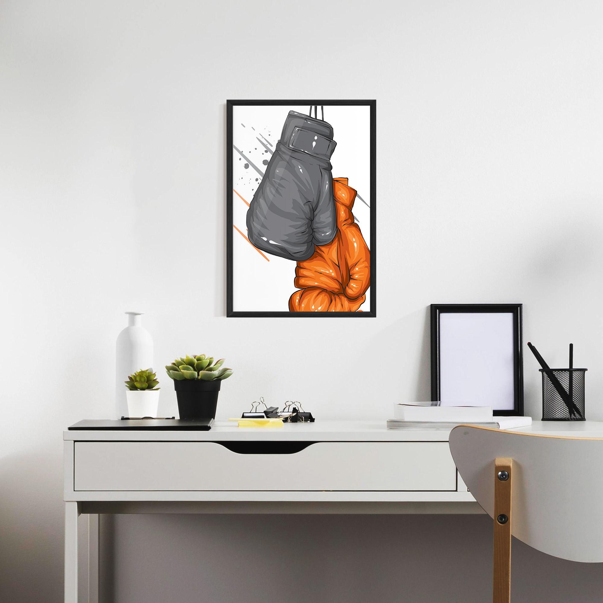 Poster Înrămat Grey Orange Glove mockup 7