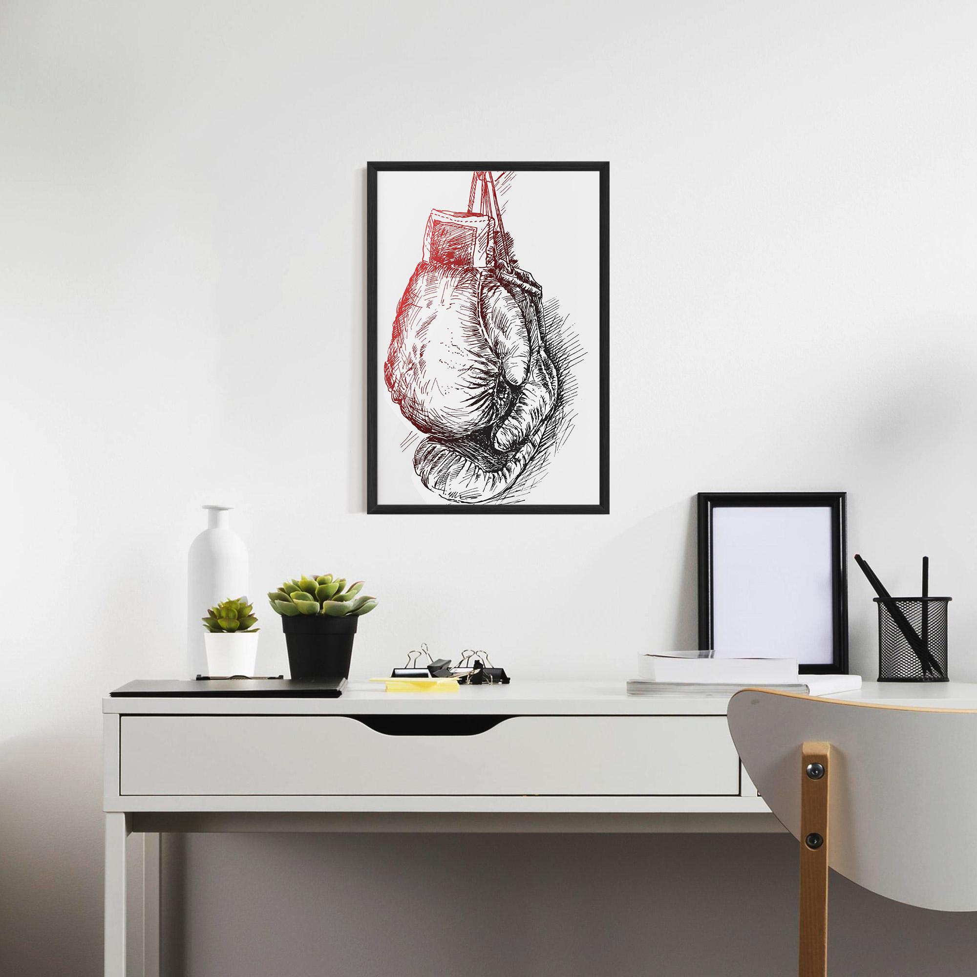 Poster Înrămat Old Boxing Gloves mockup 7