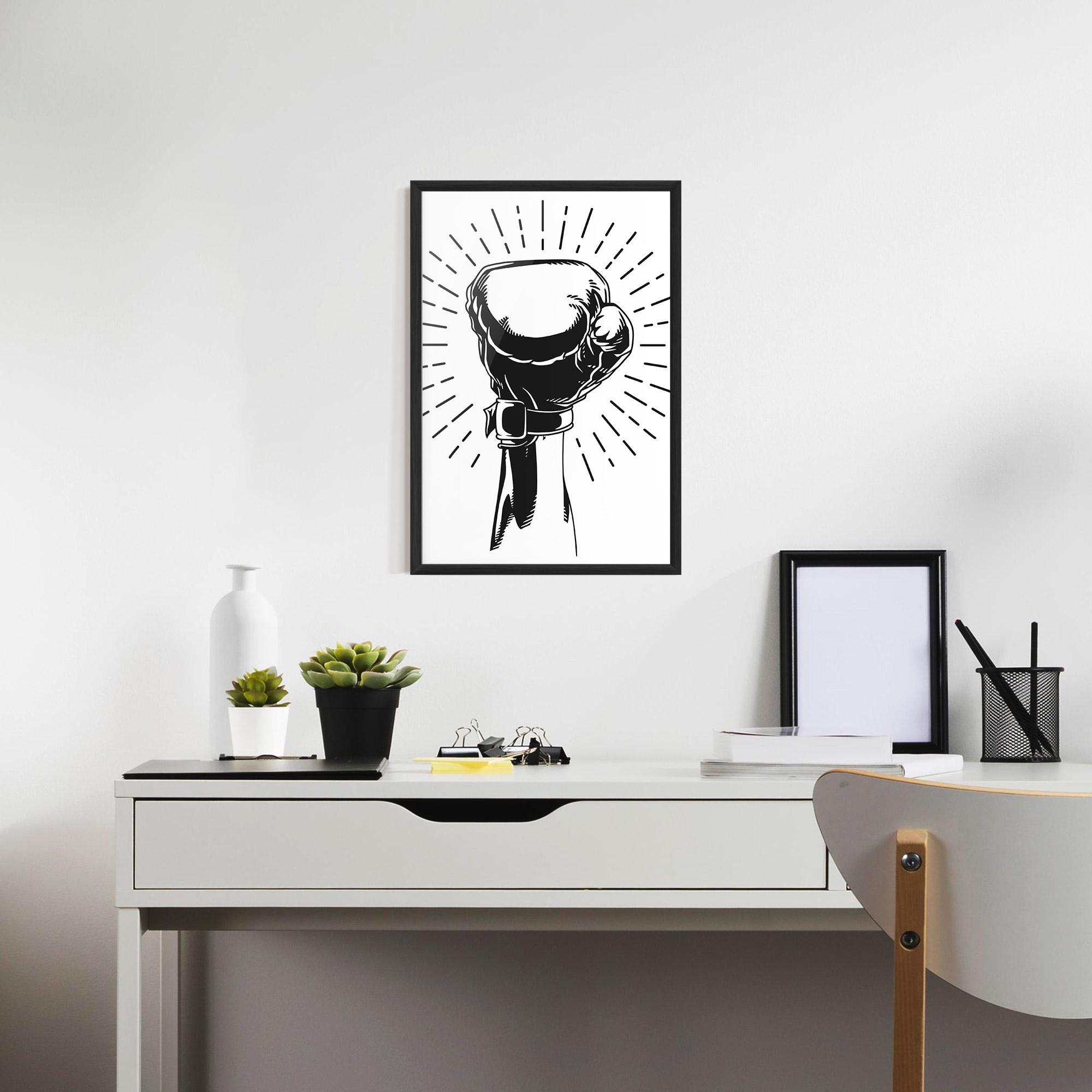Poster Înrămat White Hand Boxing mockup 7