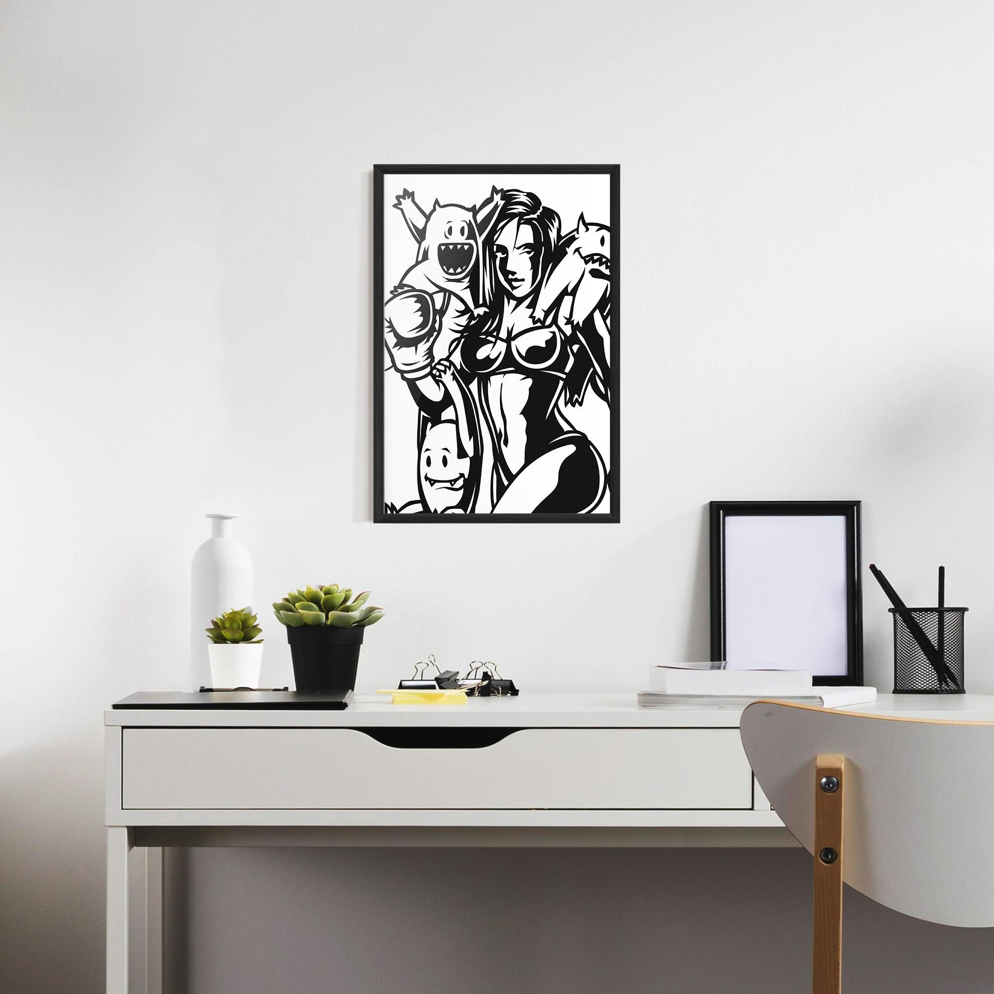 Poster Înrămat Woman Boxing mockup 7