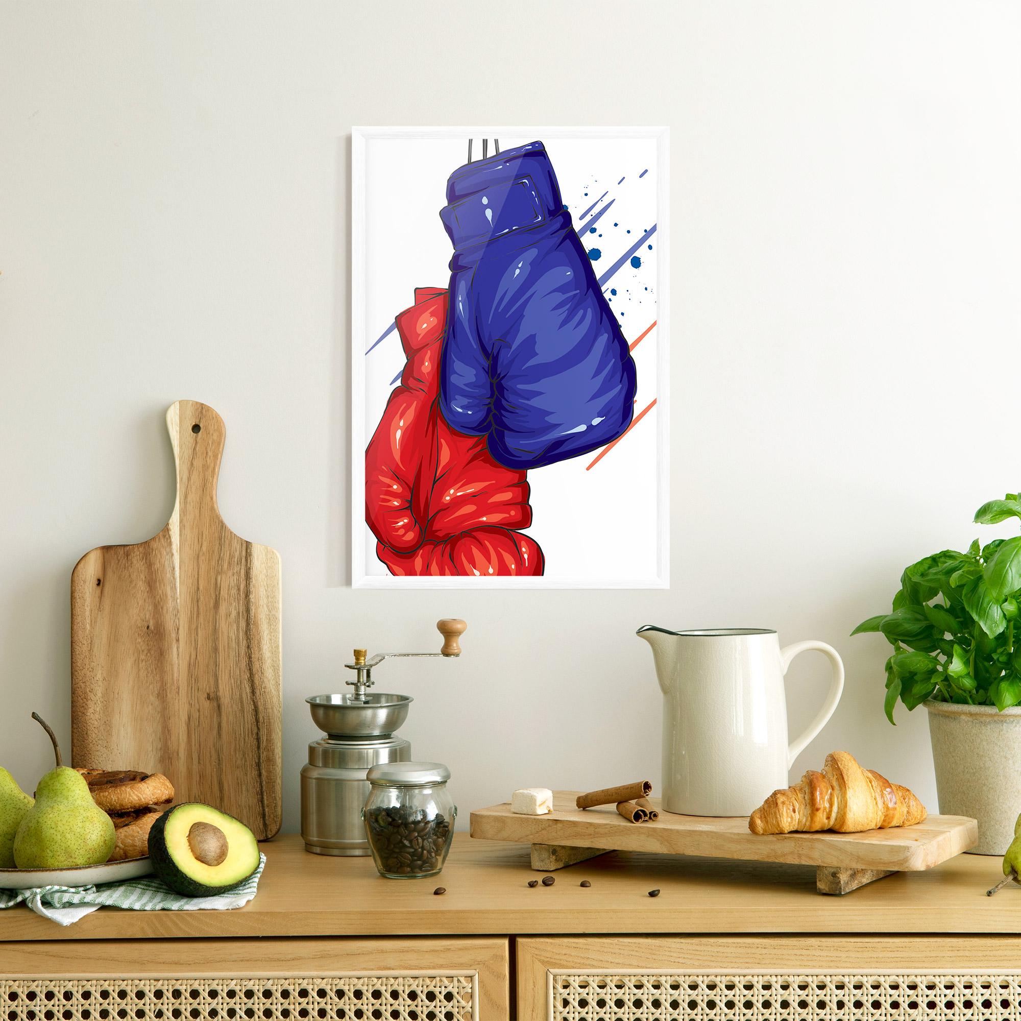 Poster Înrămat Blue Red Gloves mockup 8