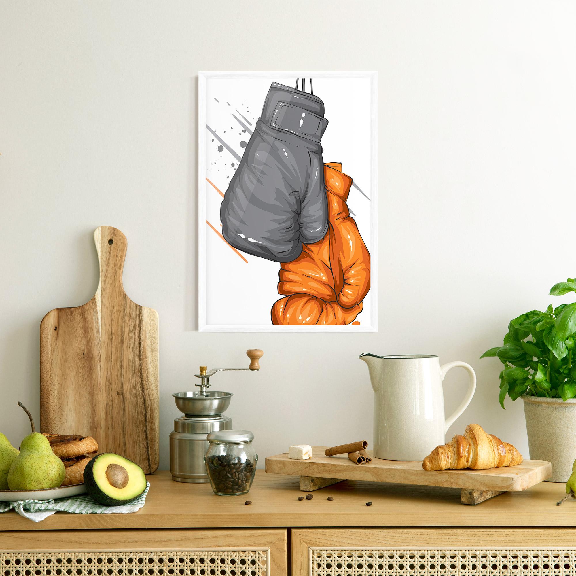 Poster Înrămat Grey Orange Glove mockup 8
