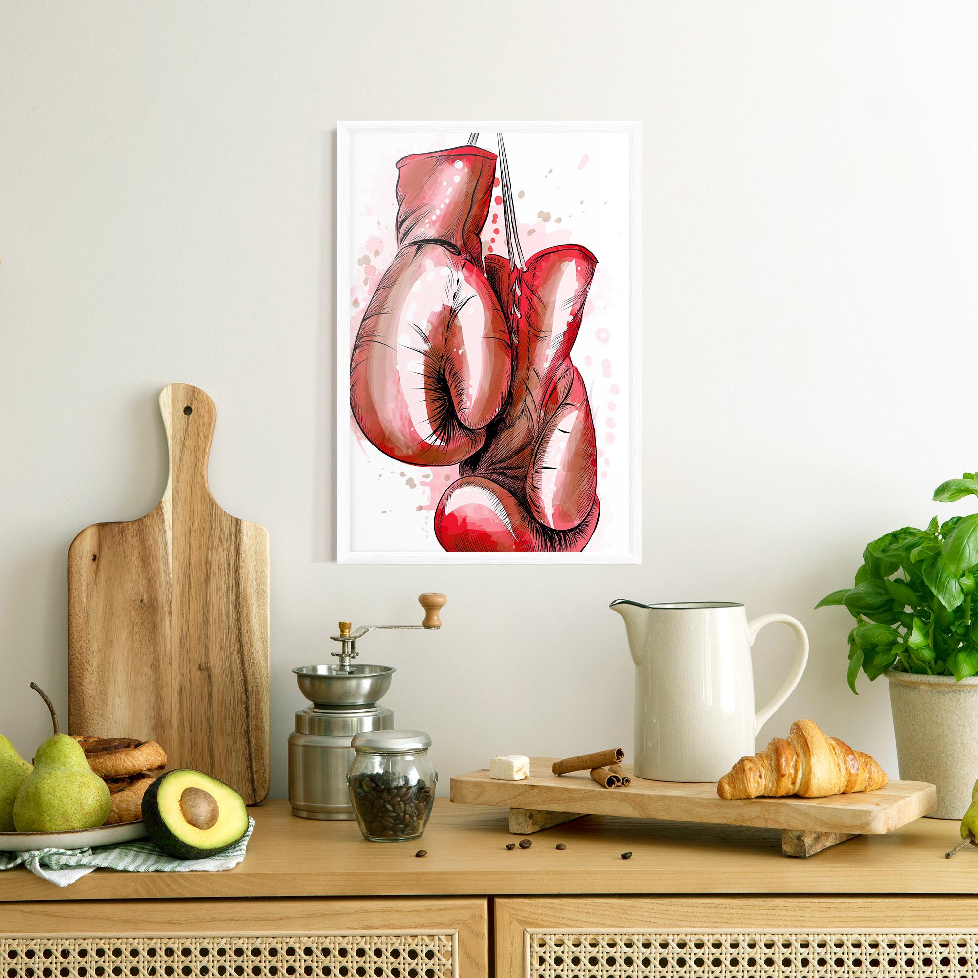 Poster Înrămat Red Painted Gloves mockup 8