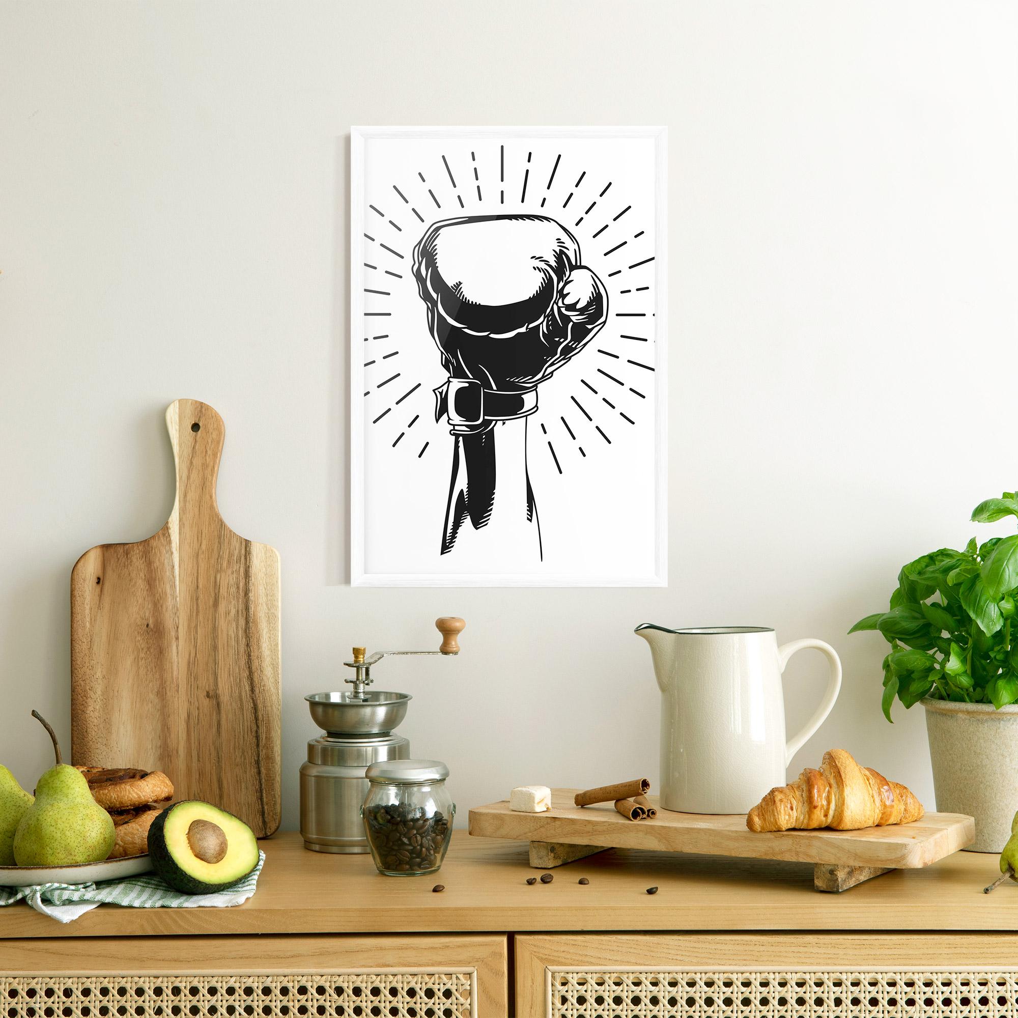 Poster Înrămat White Hand Boxing mockup 8