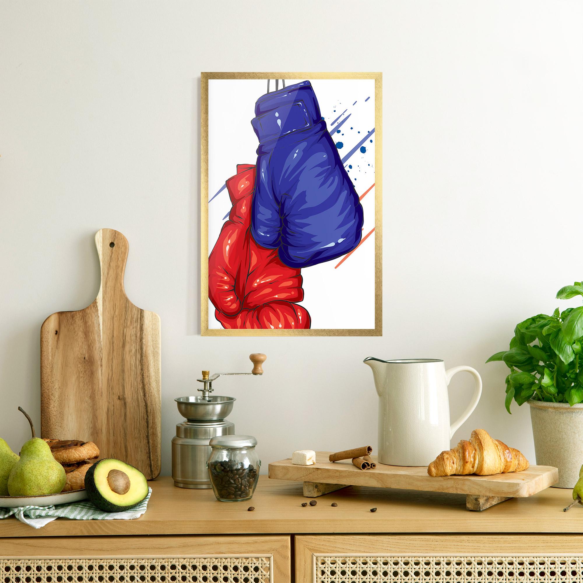 Poster Înrămat Blue Red Gloves mockup 8