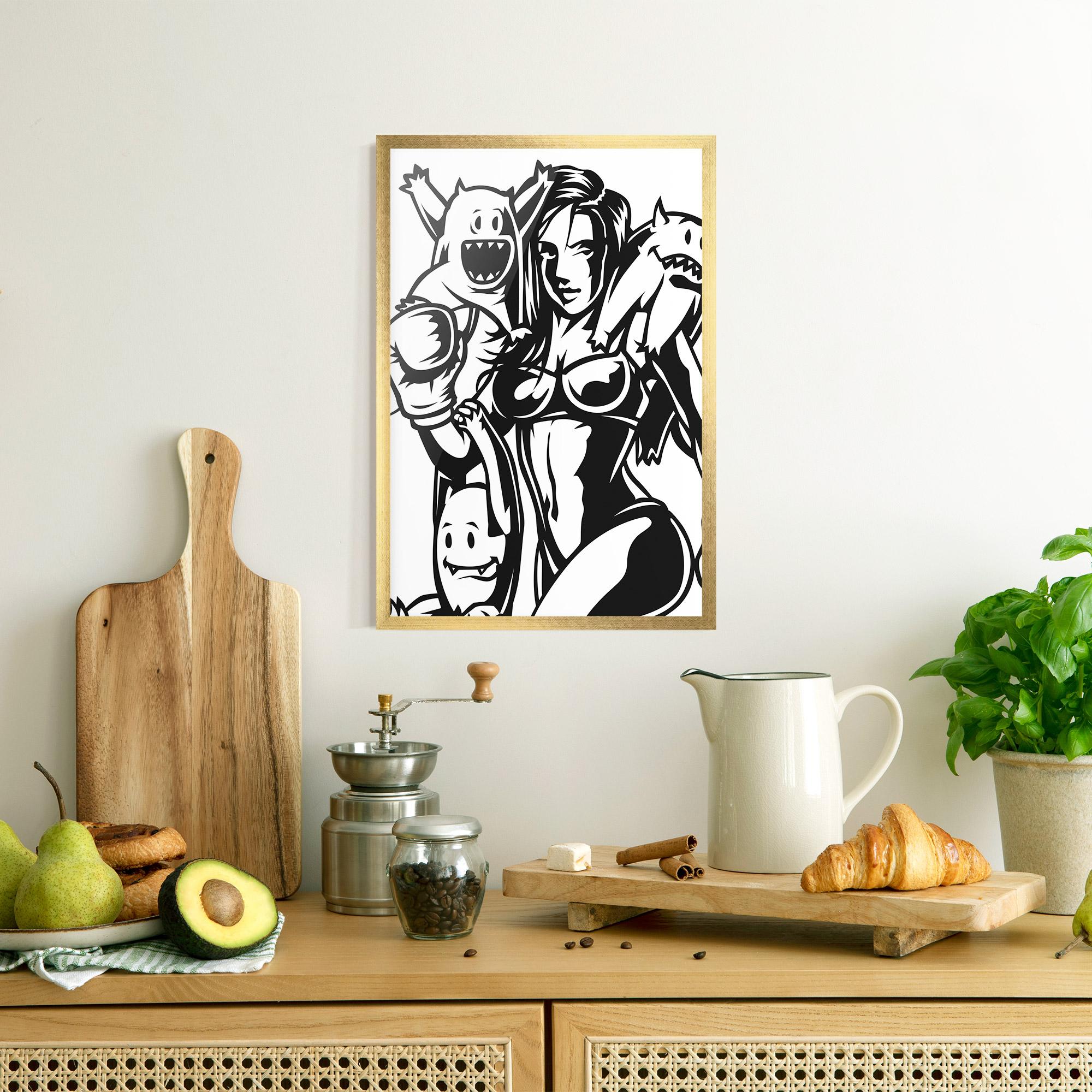 Poster Înrămat Woman Boxing mockup 8