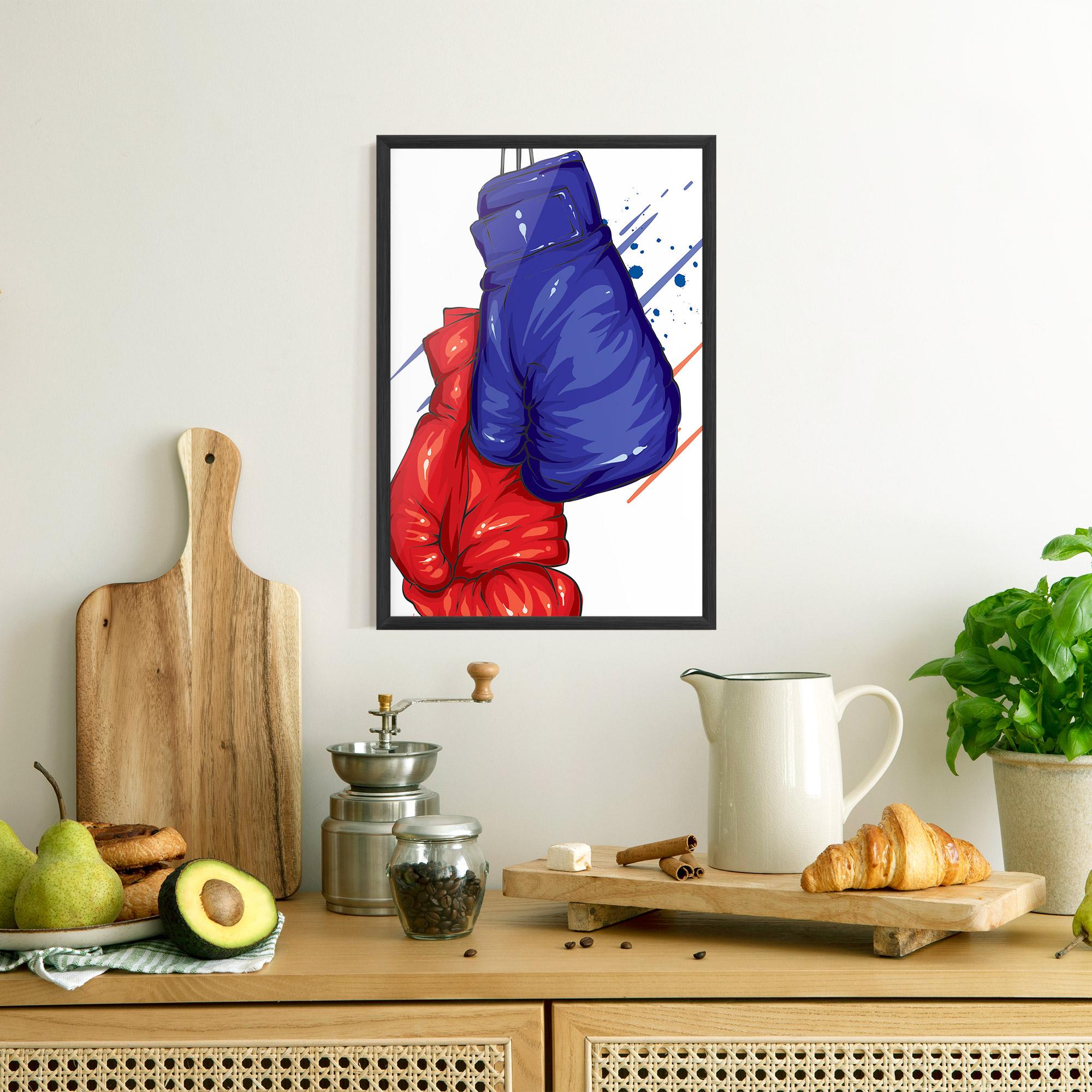 Poster Înrămat Blue Red Gloves mockup 8