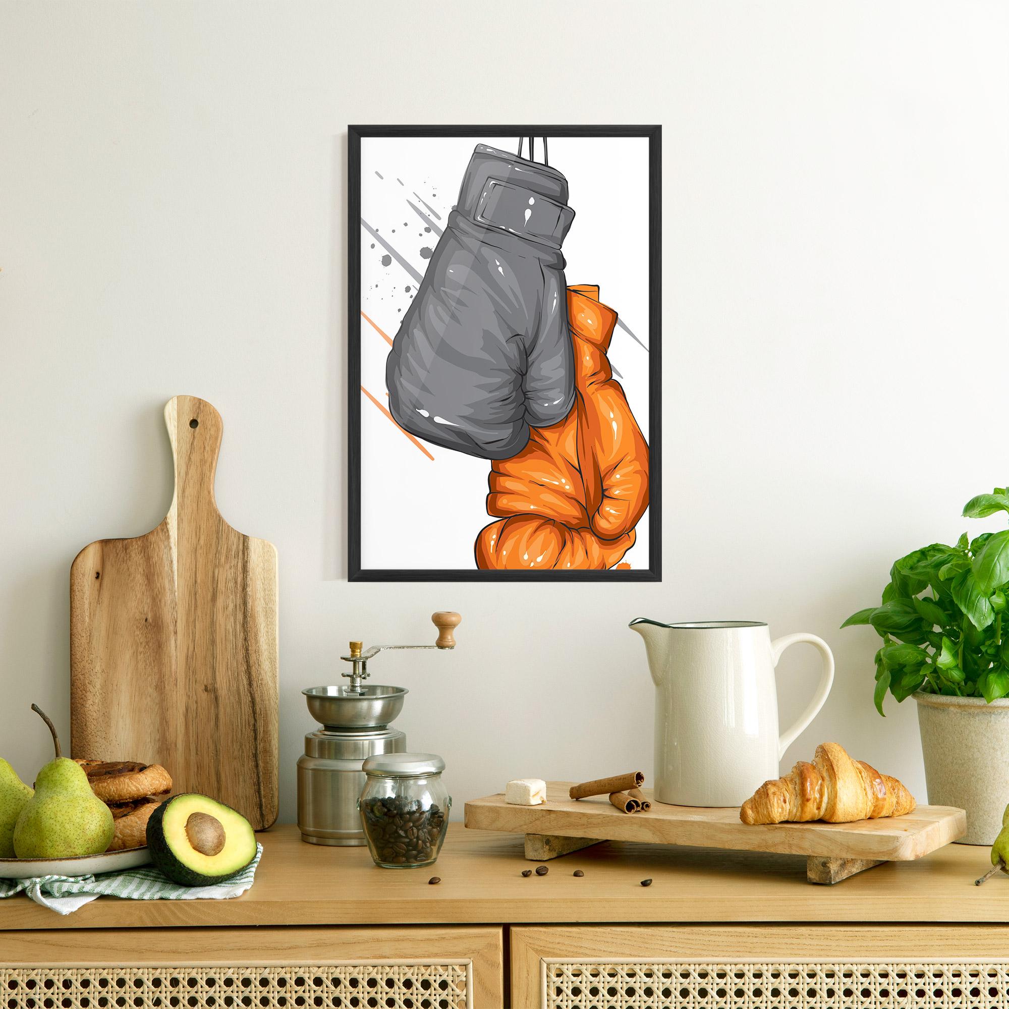 Poster Înrămat Grey Orange Glove mockup 8