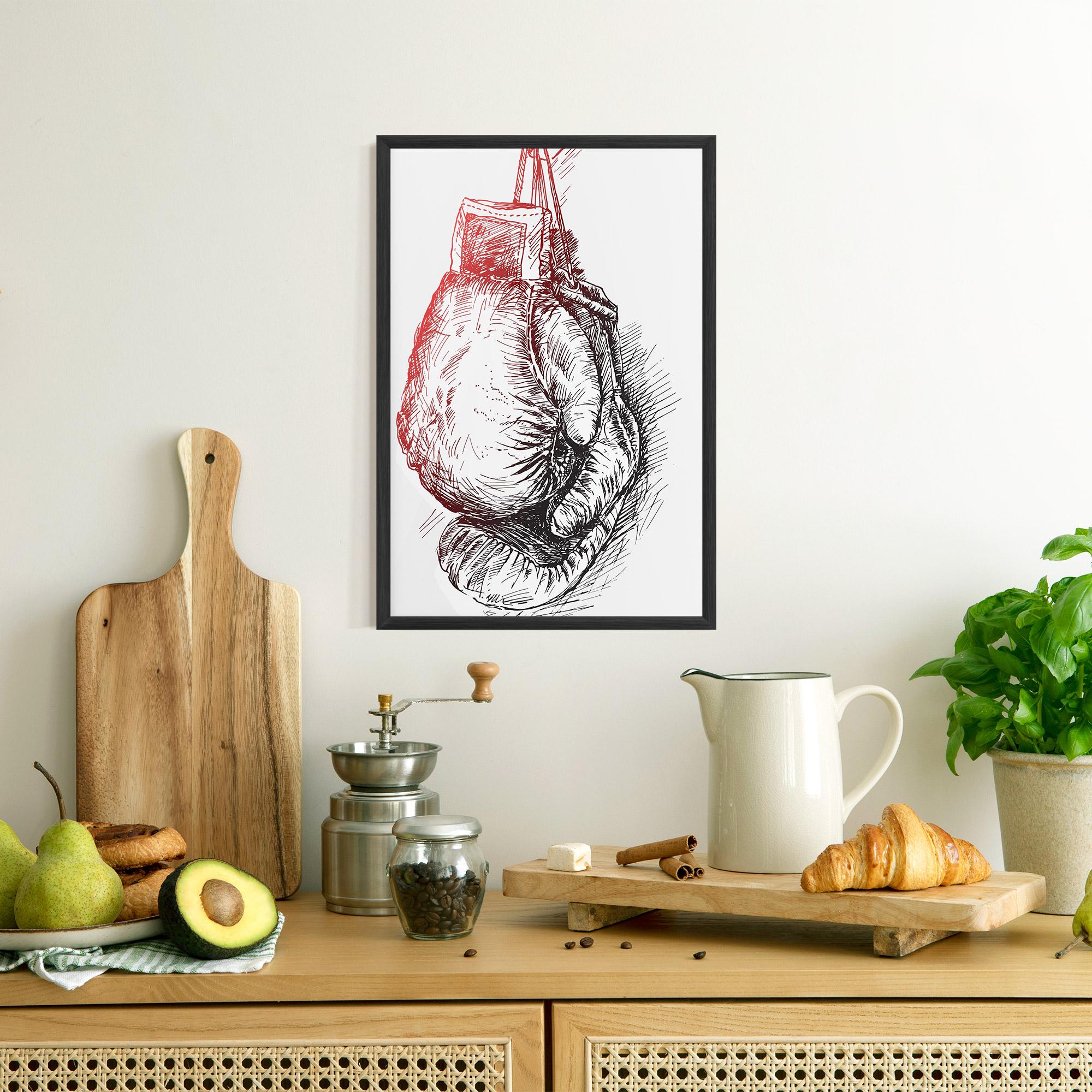Poster Înrămat Old Boxing Gloves mockup 8