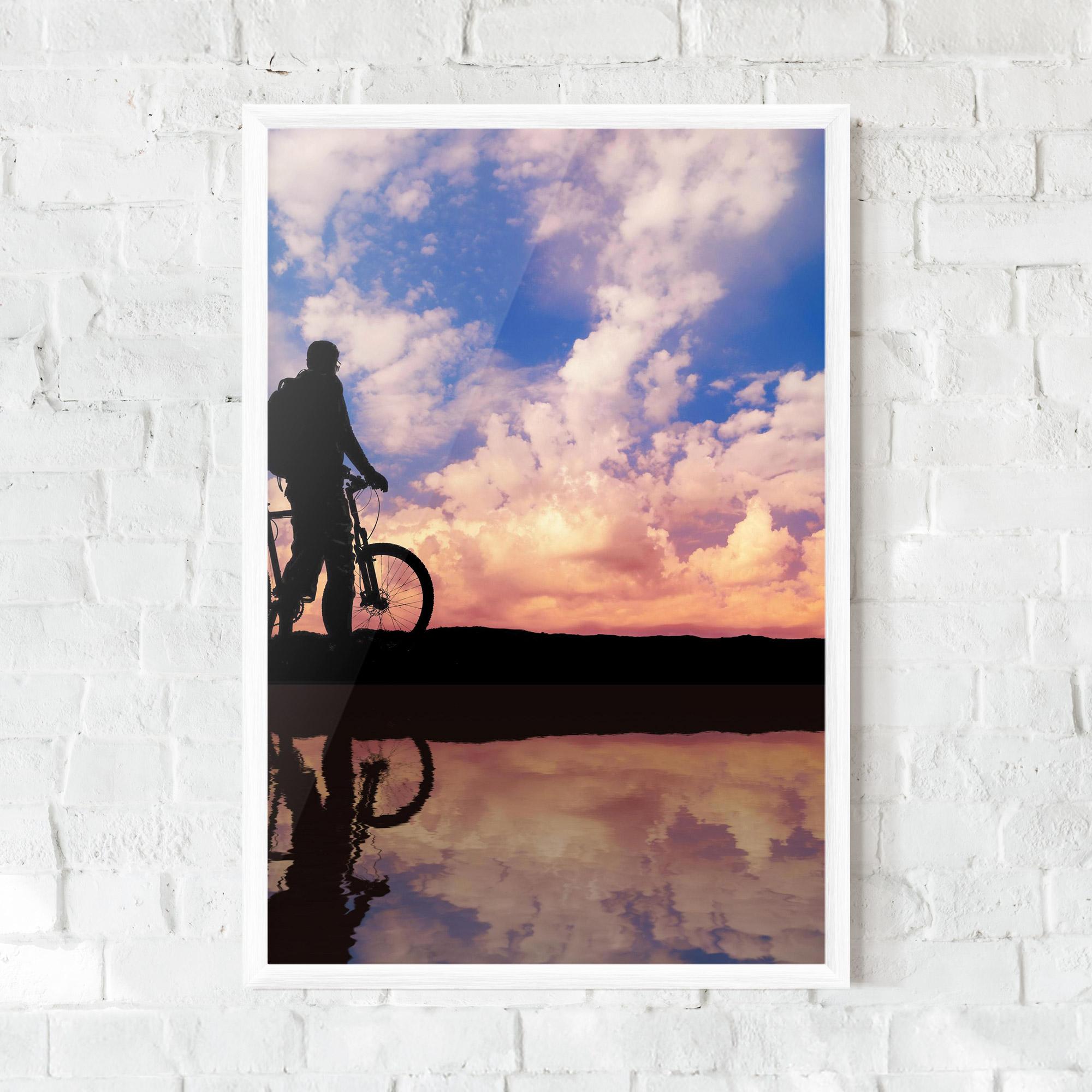 Poster Înrămat Bike Sunset mockup 0