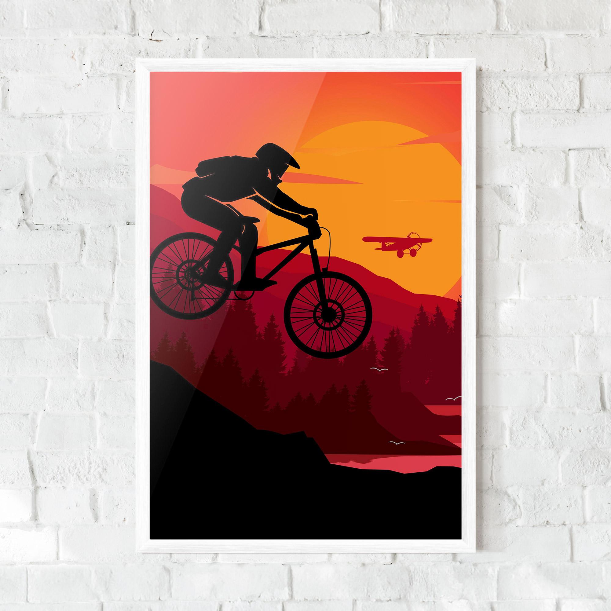 Poster Înrămat Mountain Bike Sunset mockup 0
