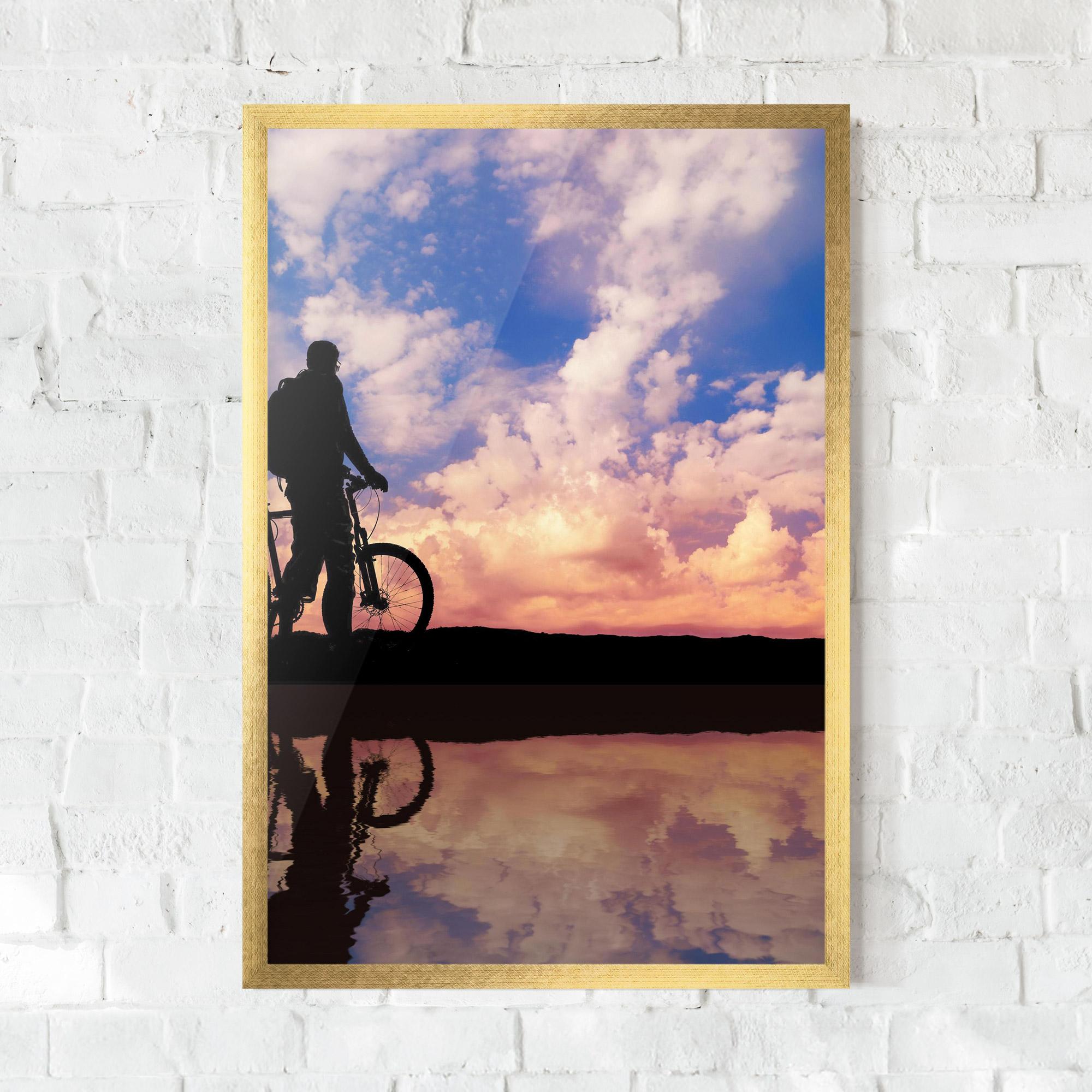 Poster Înrămat Bike Sunset mockup 0