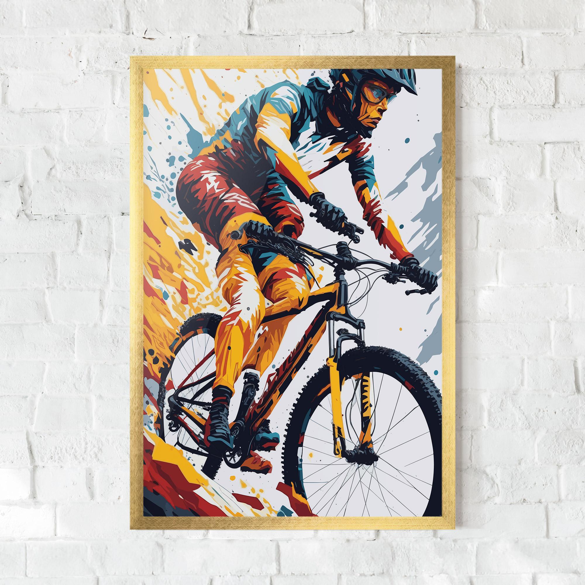 Poster Înrămat Yellow Bike Art mockup 0
