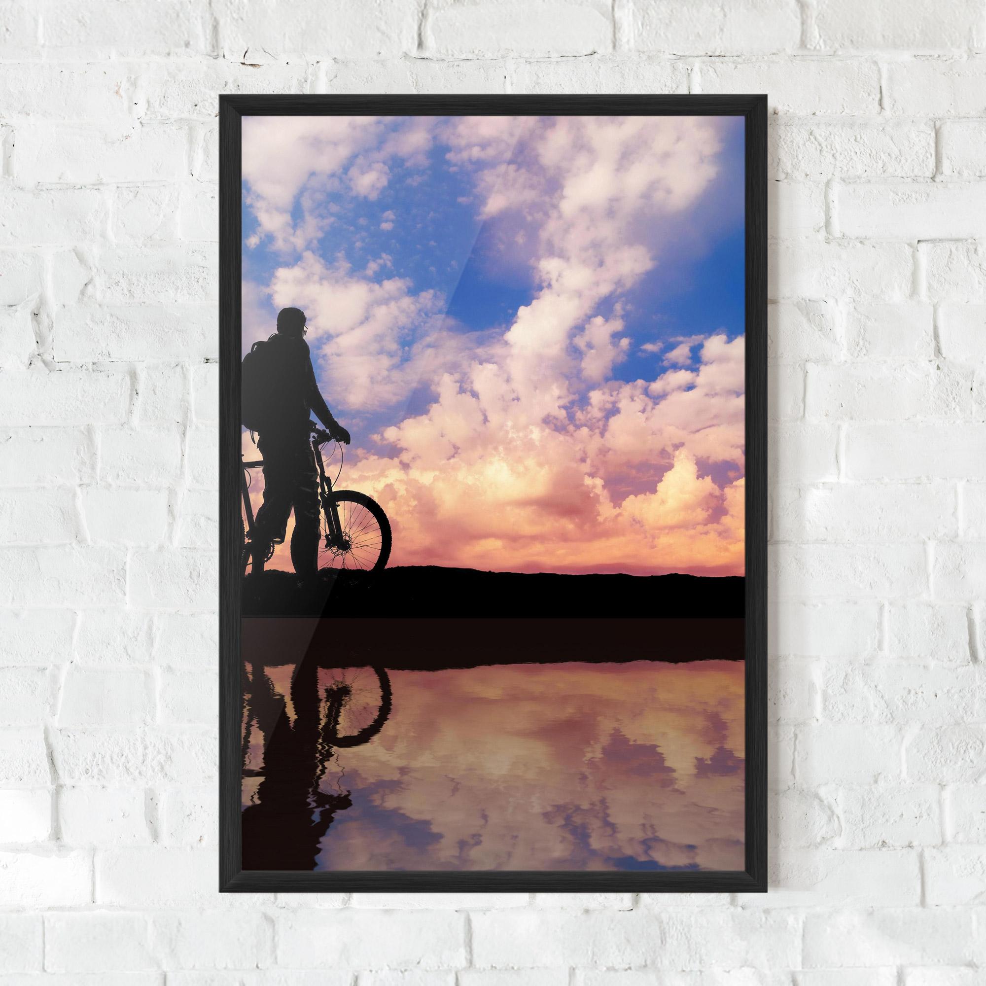 Poster Înrămat Bike Sunset mockup 0
