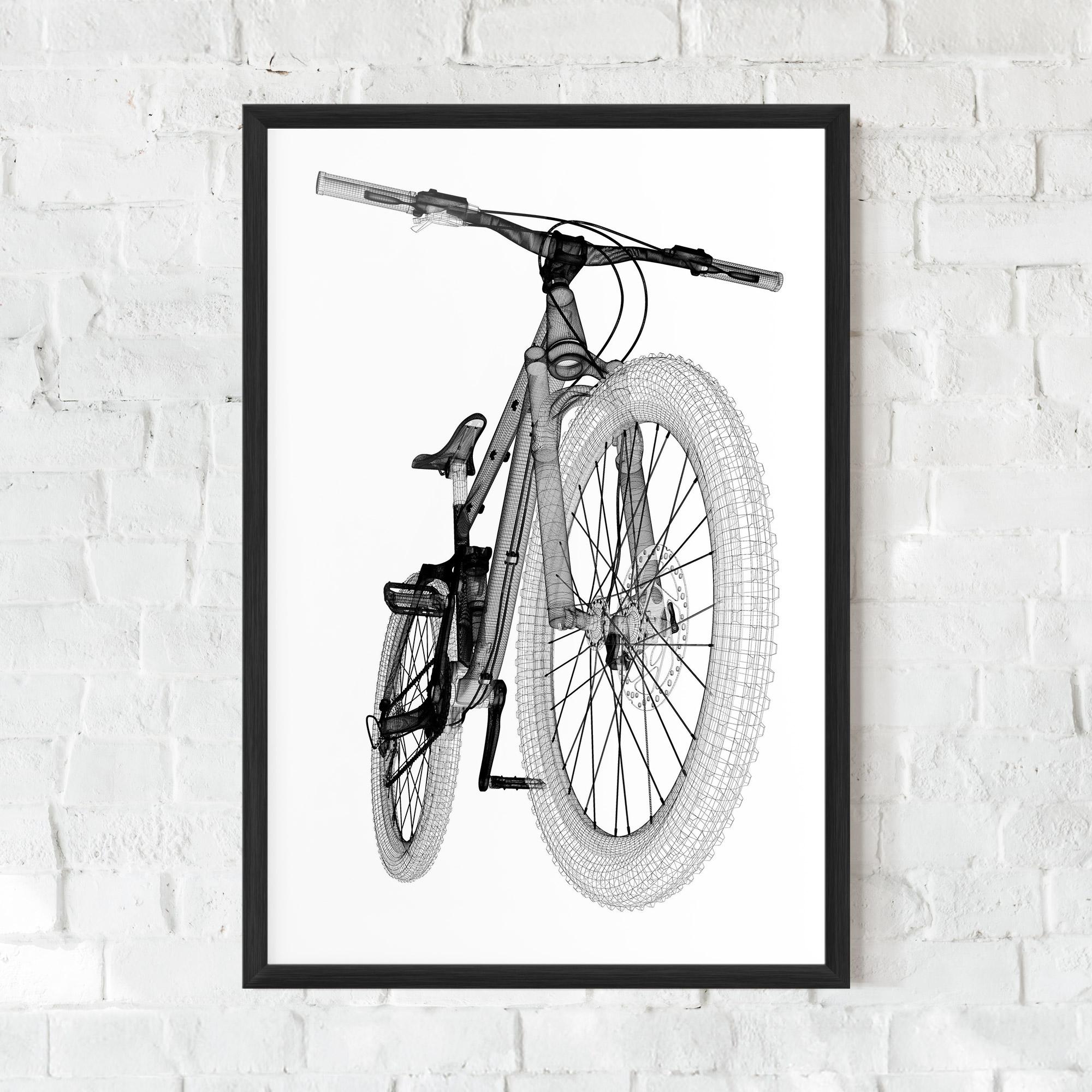 Poster Înrămat Mountain Bicycle 3d Model mockup 0