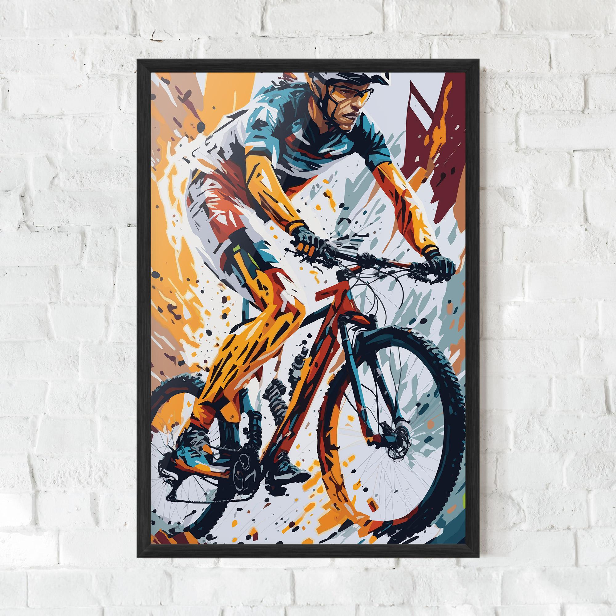 Poster Înrămat Orange Bike Art mockup 0