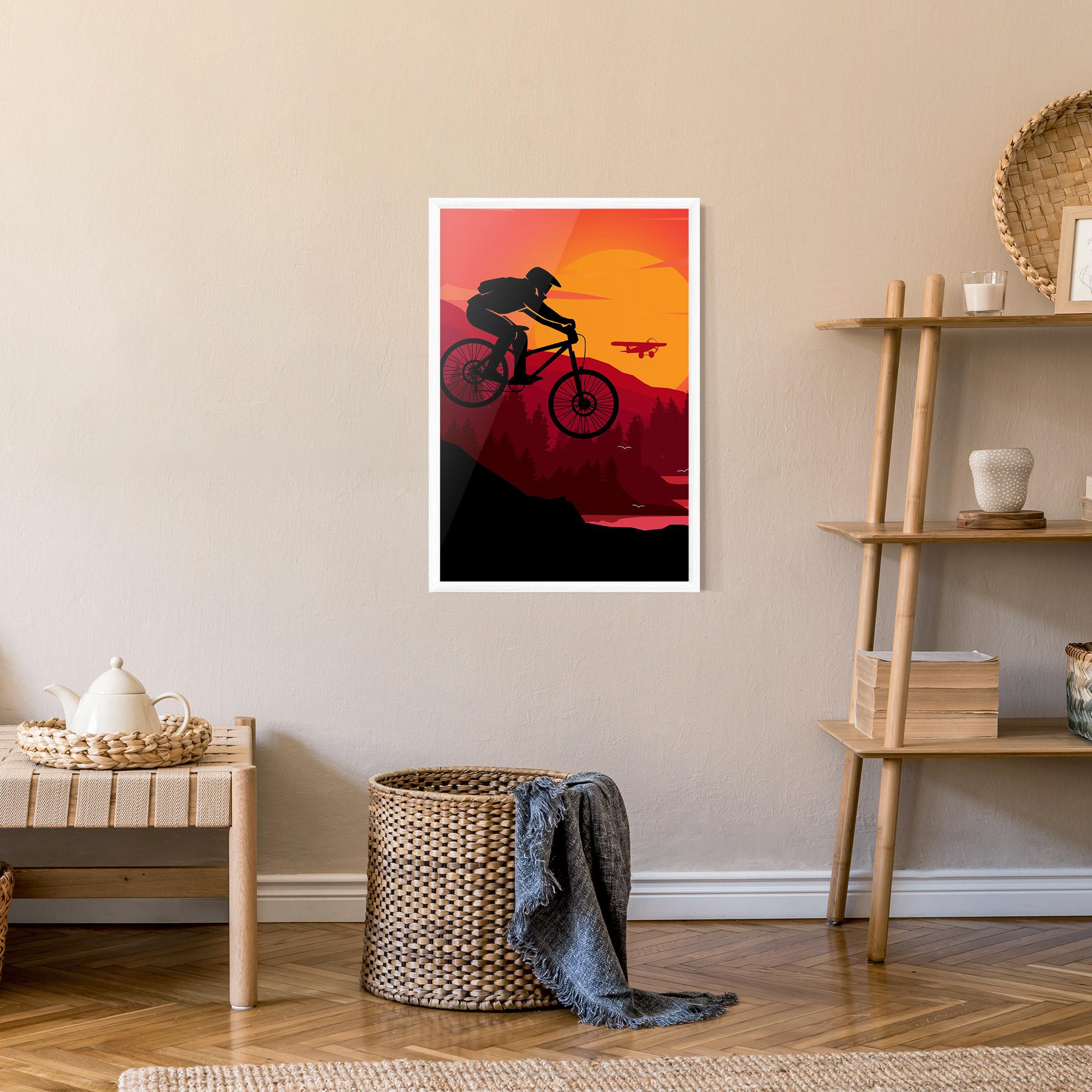 Poster Înrămat Mountain Bike Sunset mockup 9