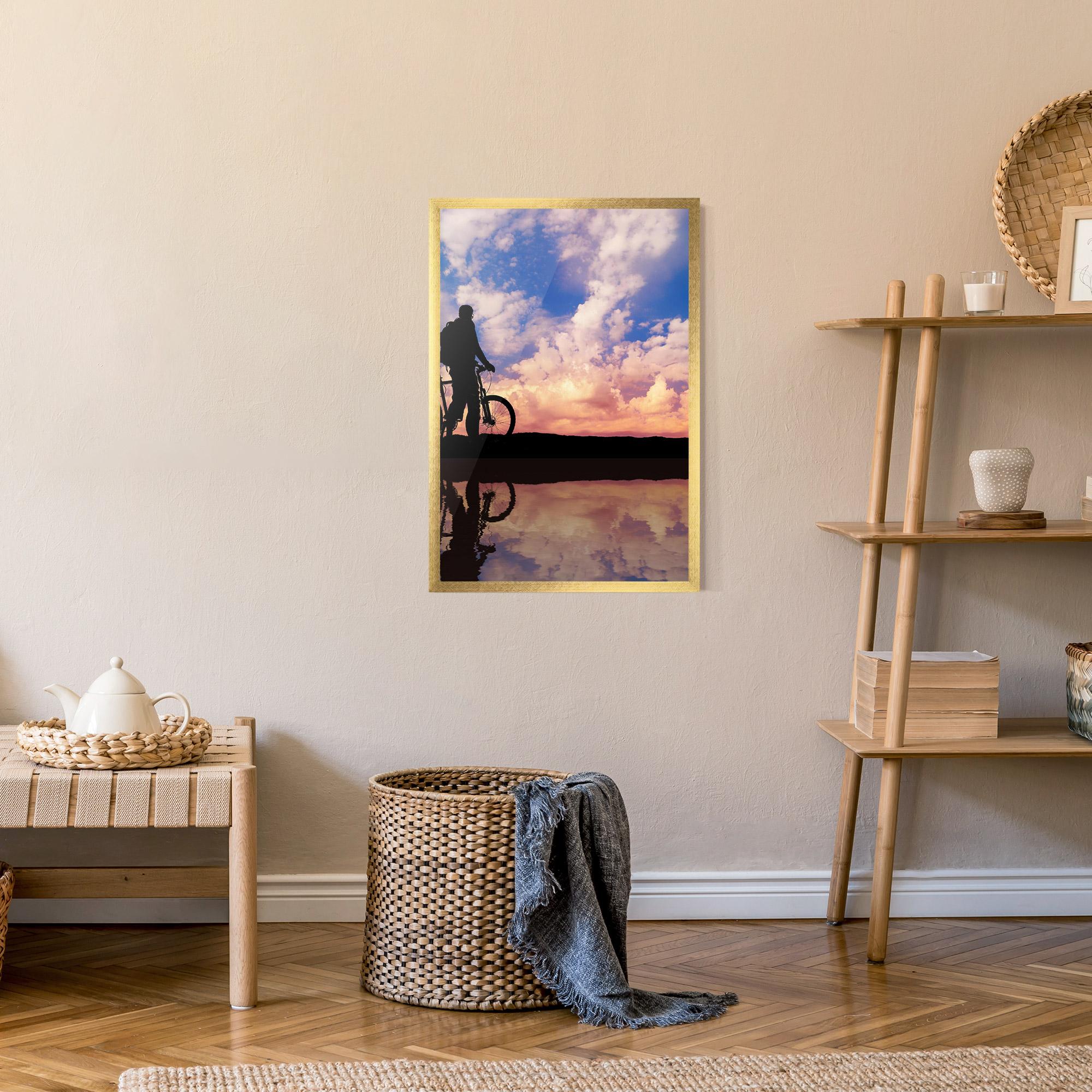 Poster Înrămat Bike Sunset mockup 9