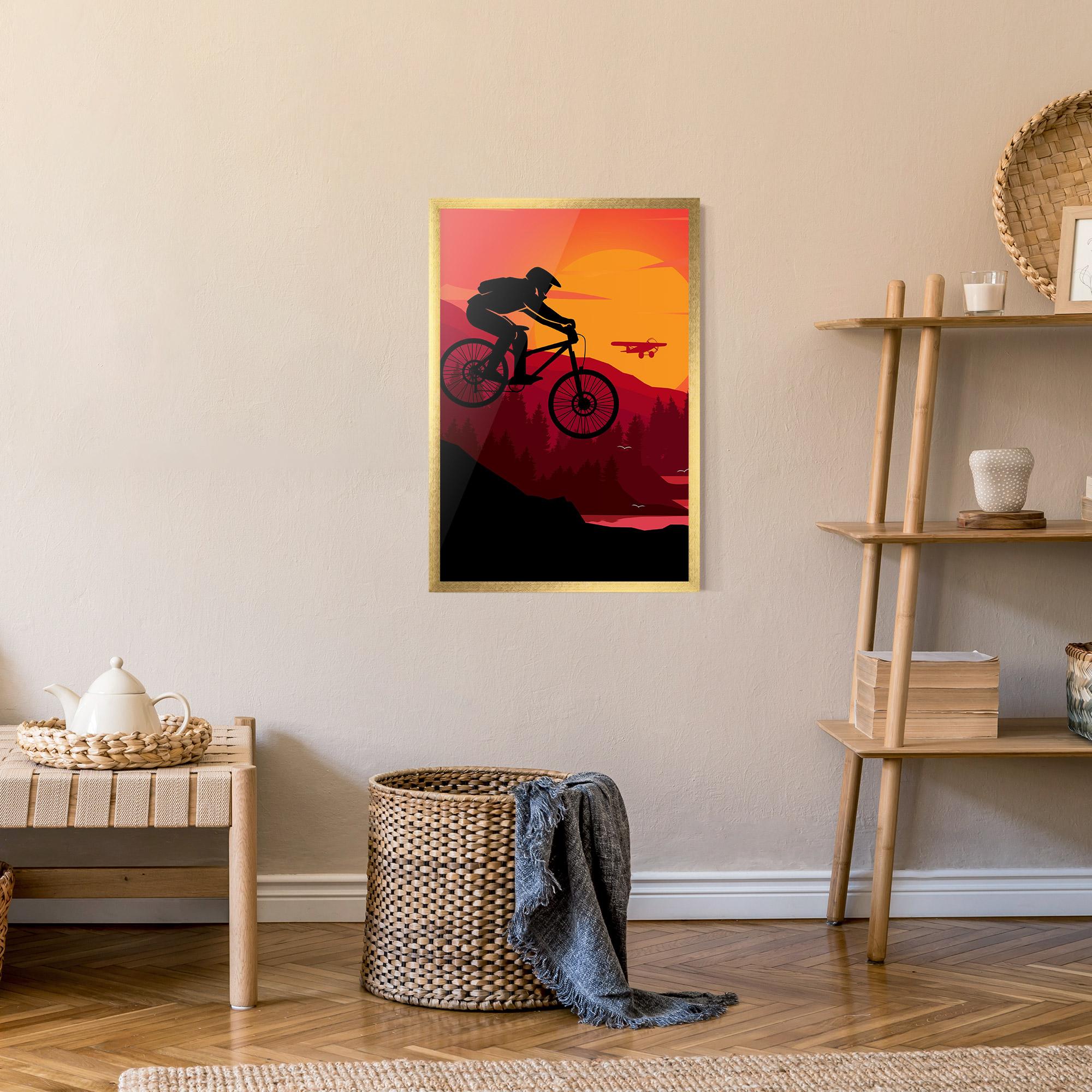 Poster Înrămat Mountain Bike Sunset mockup 9