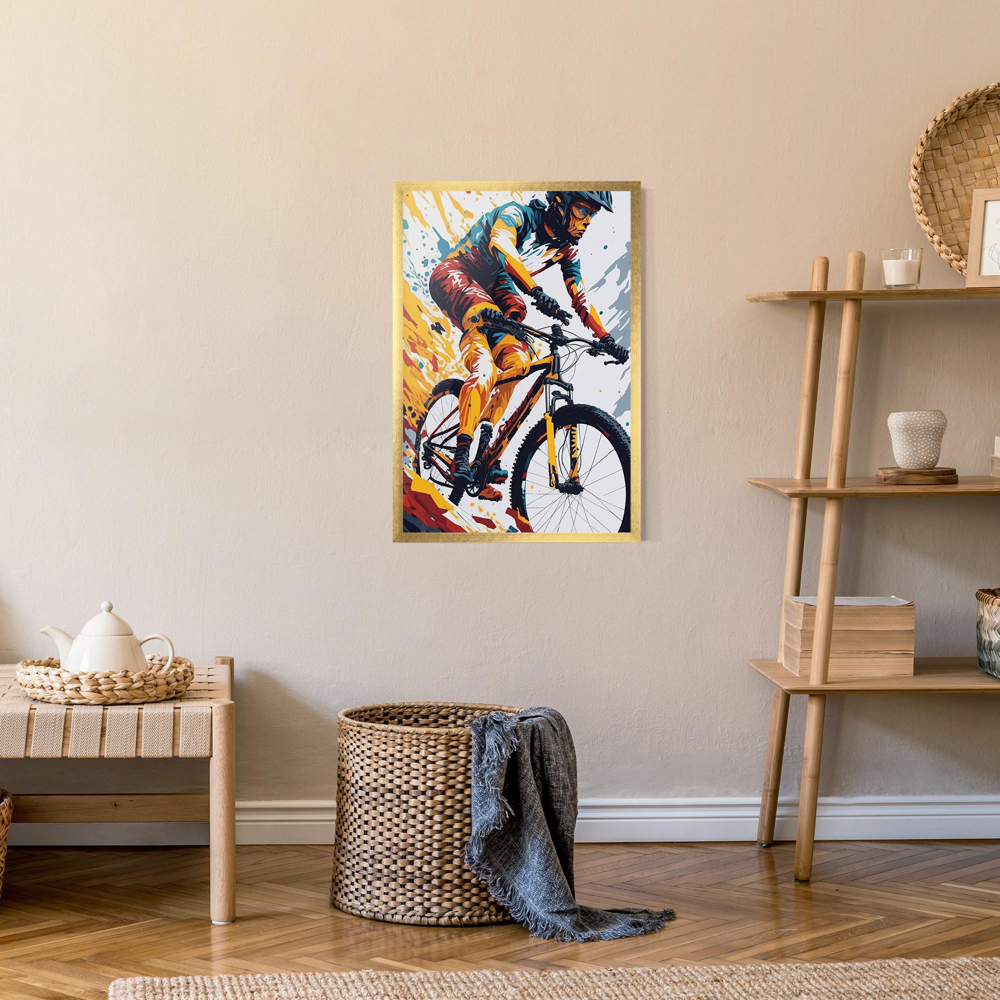 Poster Înrămat Yellow Bike Art mockup 9